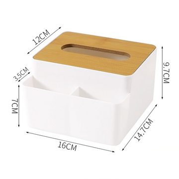 Schatztasche Papiertuchbox Papiertuchbox Tücherbox mit Bambus-Deckel Multifunktionale Tissue-Box