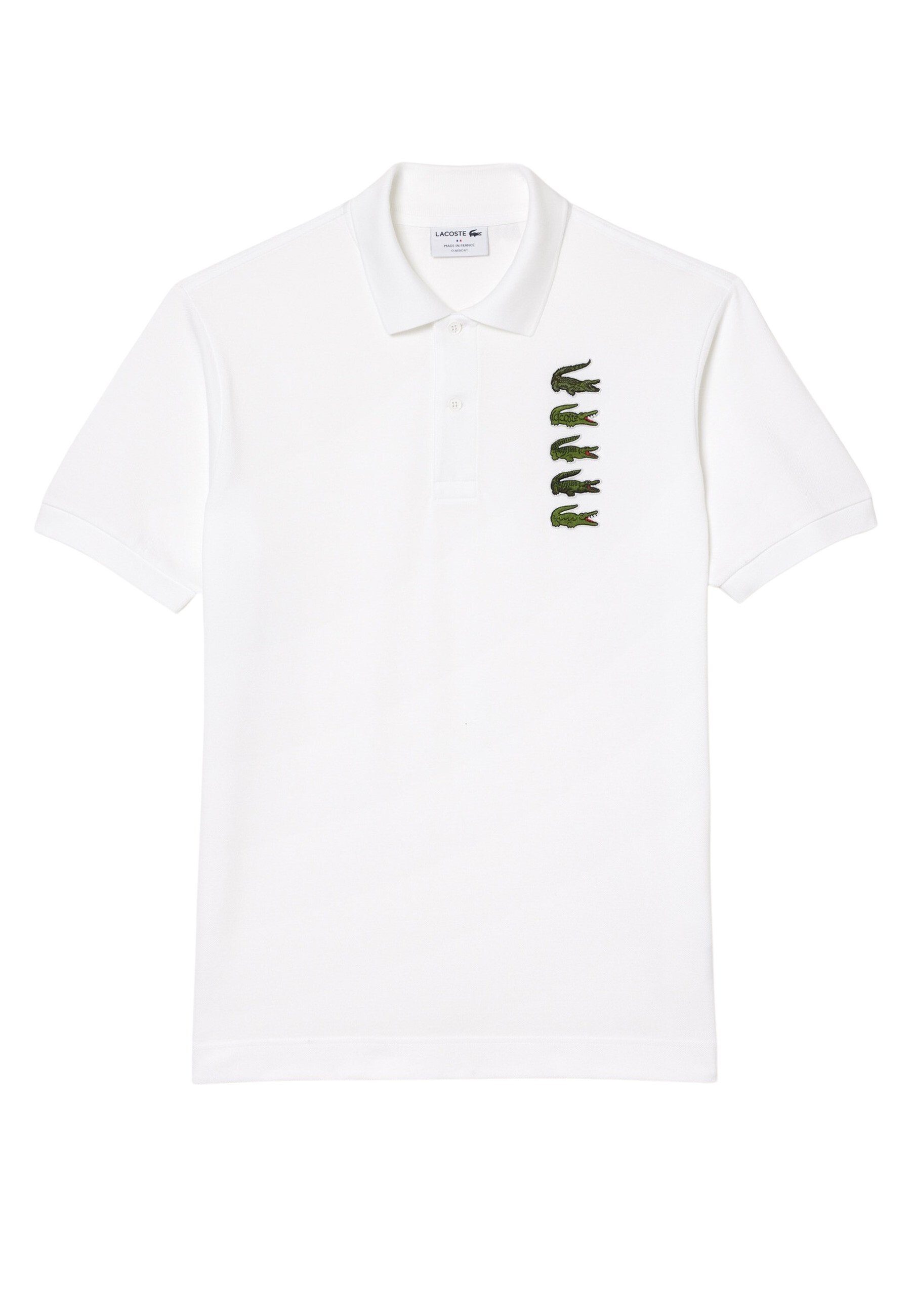Poloshirt mit aus Poloshirt Piqué Lacoste Croc-Aufnäher in (1-tlg) Shirt
