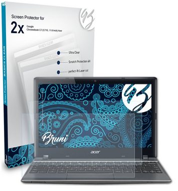 Bruni Schutzfolie für Google Chromebook C7 (C710, 11.6 Inch) Acer, (2 Folien), praktisch unsichtbar