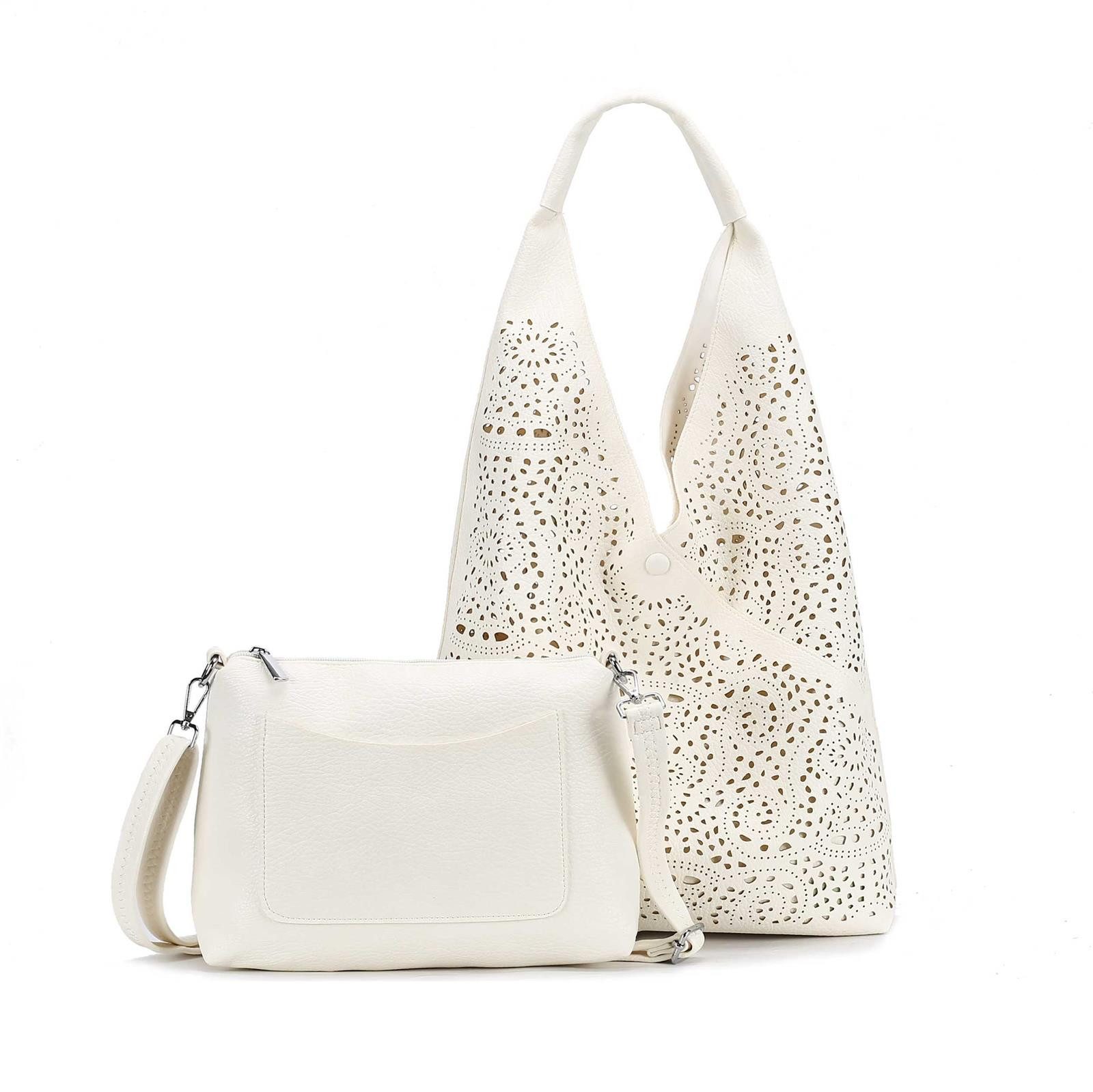 Schultertasche DAMEN XXL SHOPPER Set HOBO Cross Over Body Bag Umhängetasche Beutel