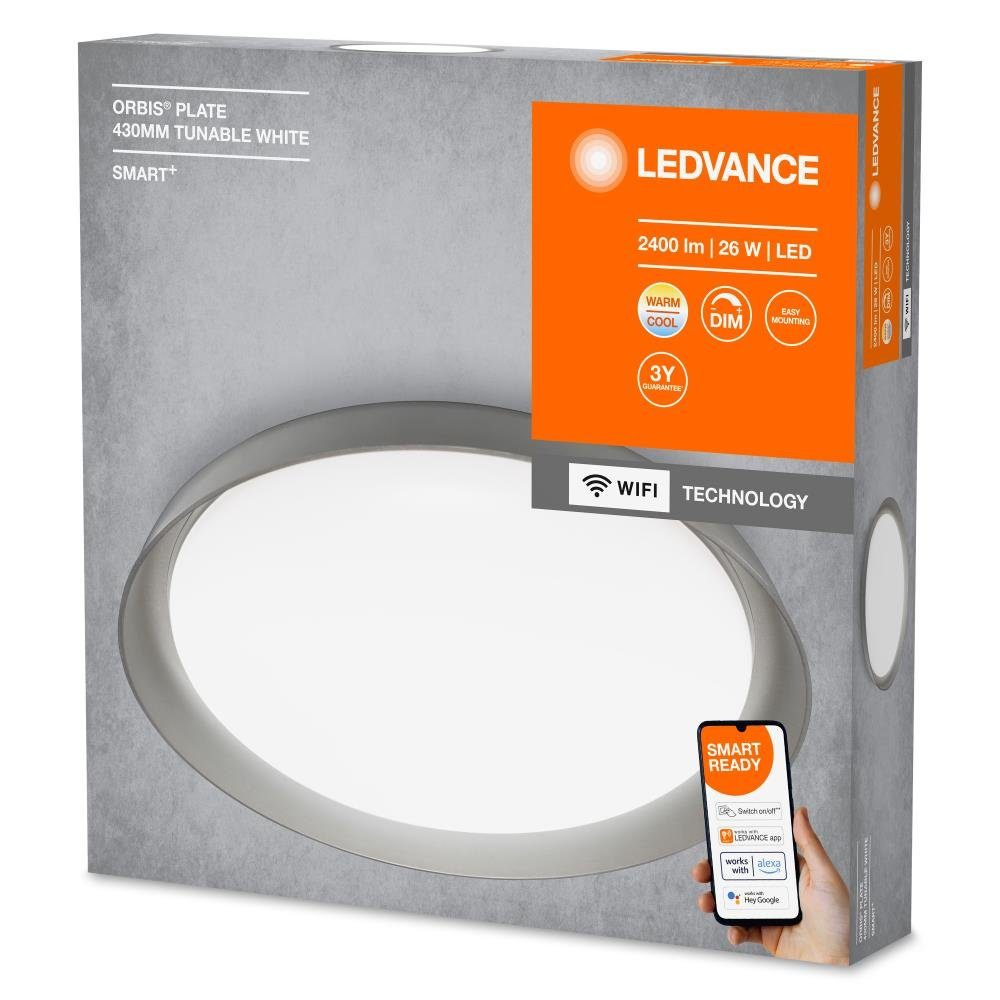 Deckenleuchte Ledvance App-& LED SMART+ Orbis Sprachst. Plate
