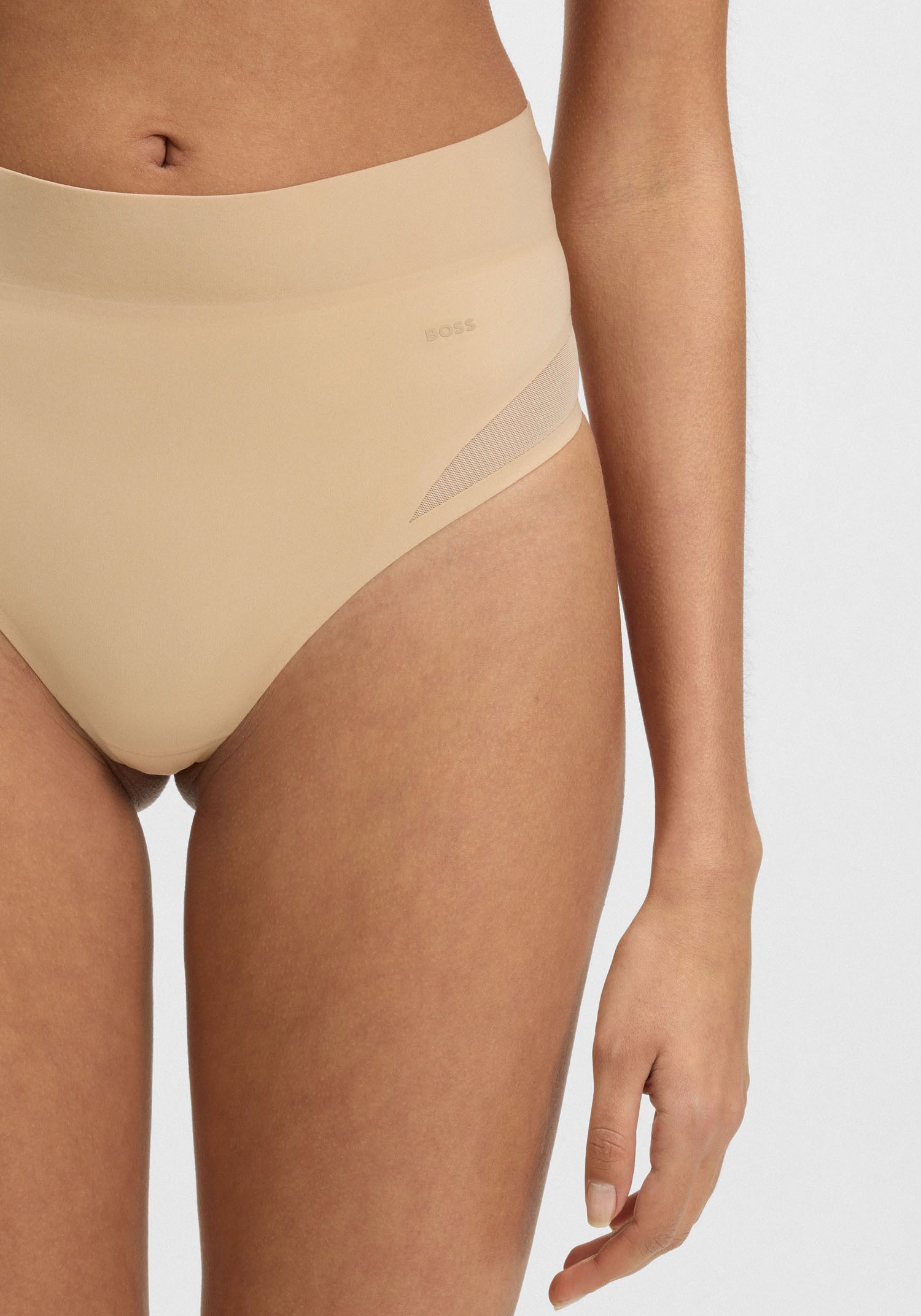 BOSS Formstring High Waist Shapewear THONG B.BODY mit Meshdetails, hoher Bund