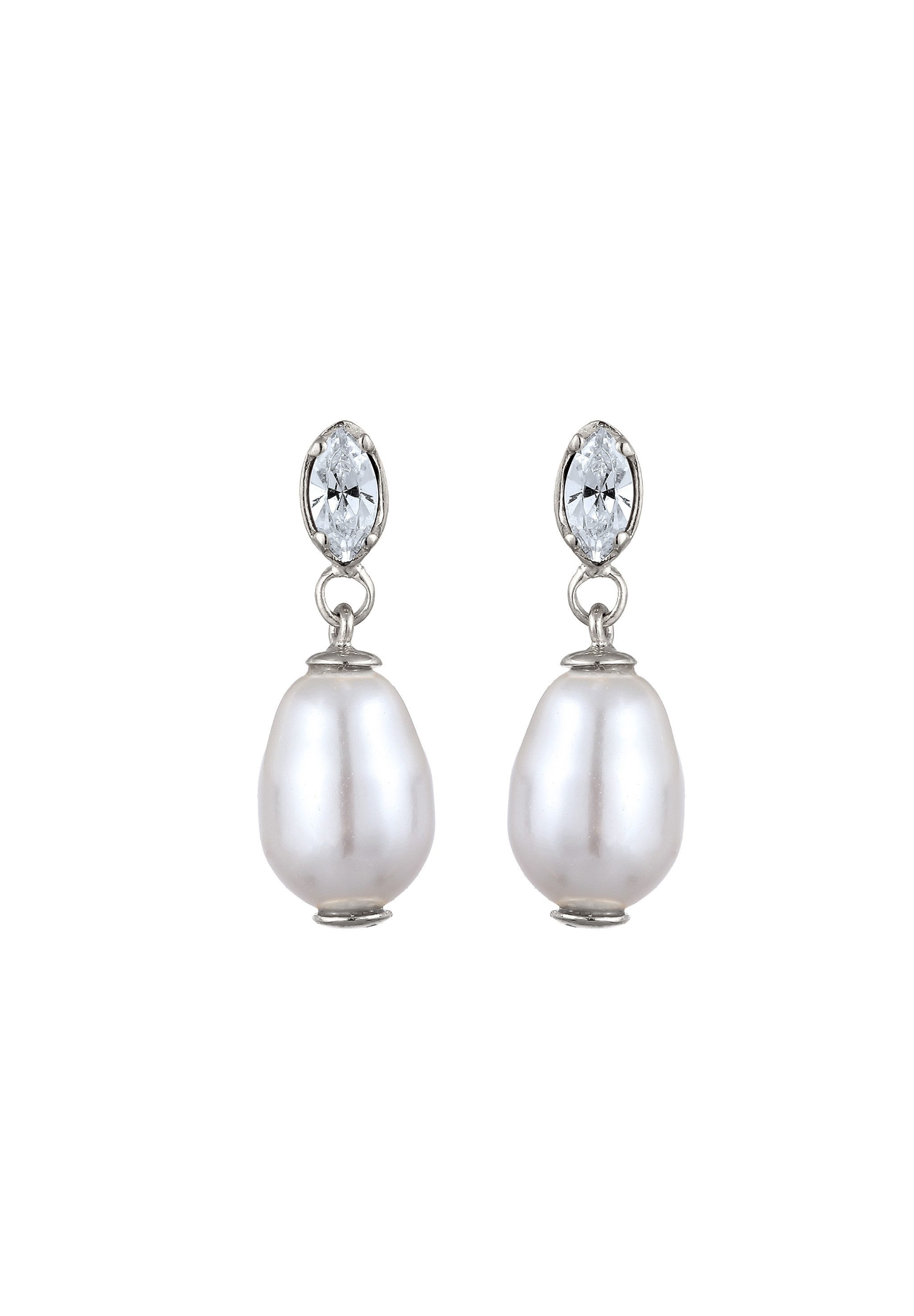 Elli Perlenohrringe Ohrstecker Synthetische Perle Weiß 925 Sterling Silber