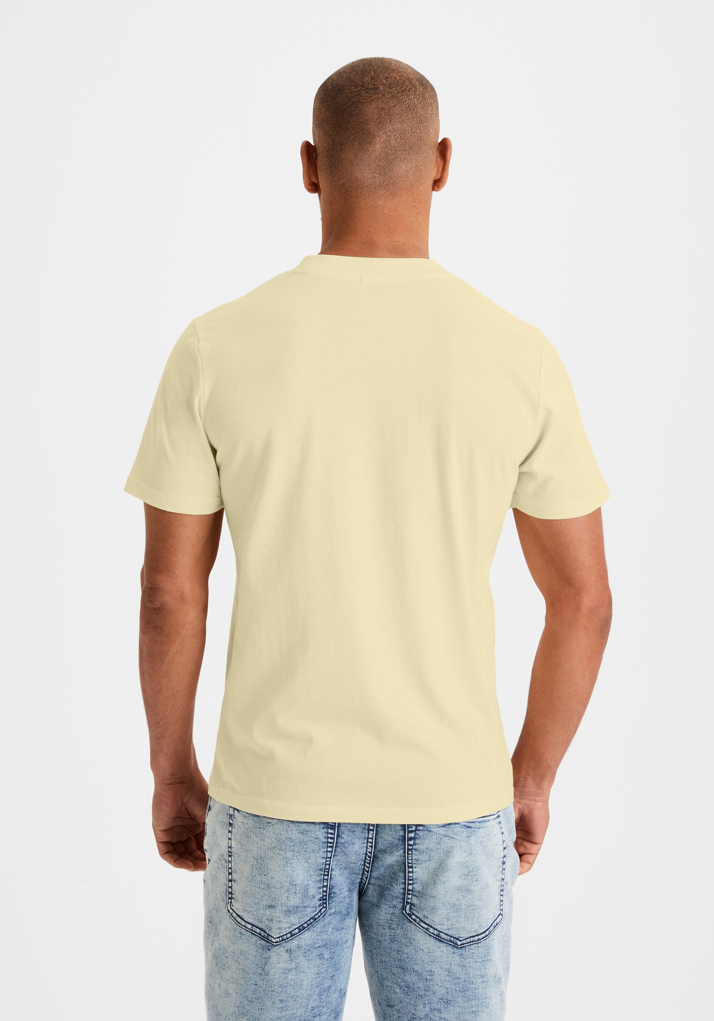 KangaROOS T-Shirt (2er-Pack) ein Form gelb koralle / Must-Have in klassischer
