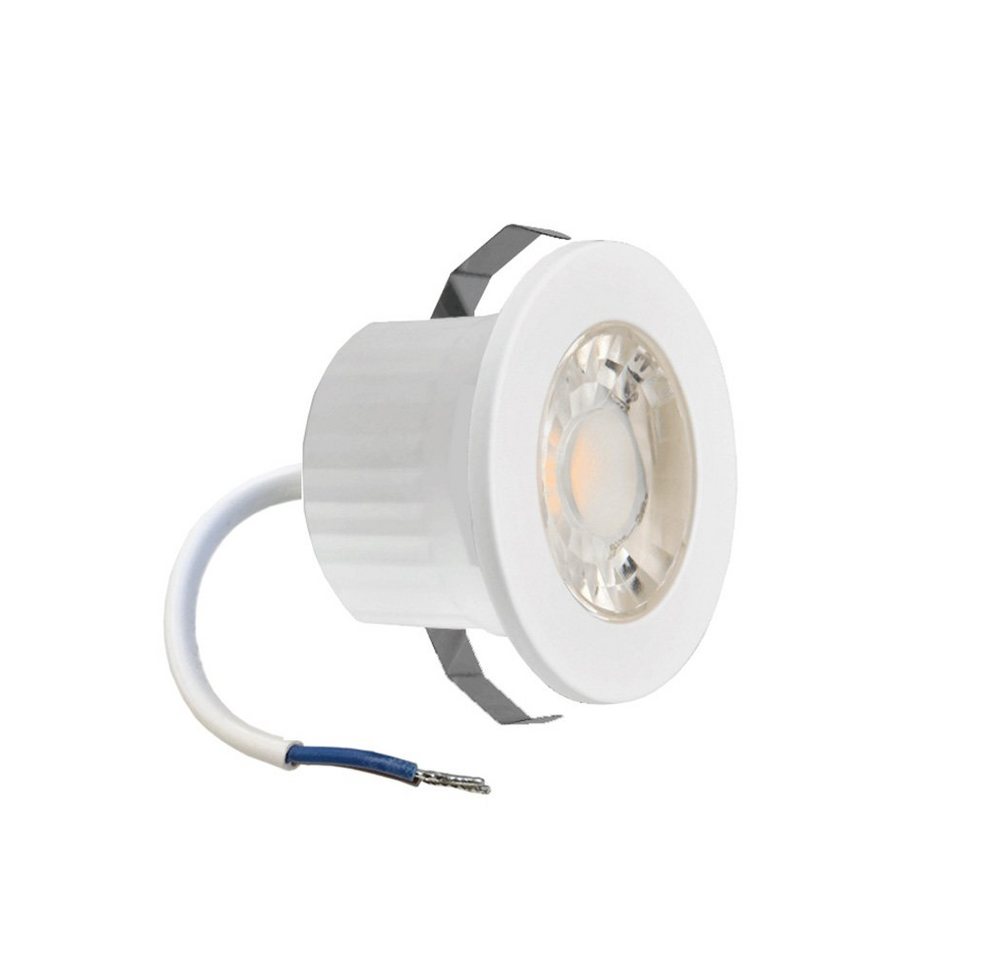 Braytron LED Einbaustrahler 3 Watt LED mini Einbauleuchte Einbaustrahler Spot Weiß Warmweiß IP54, Warmweiß, 3w, 210 Lumen, Warmweiß, Ø44 x 28 mm, Weiß, Lochmaß: Ø32, rund, IP54