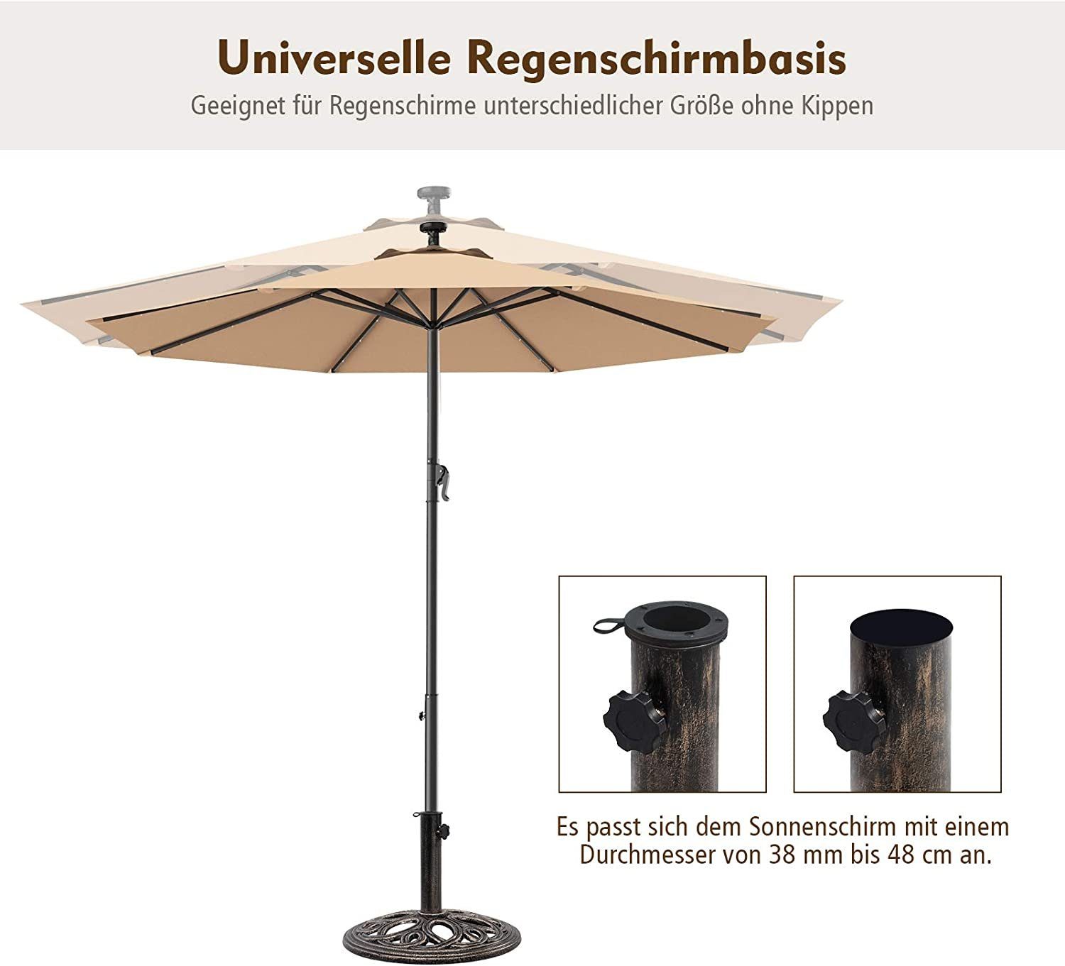 Schirmständer Bronzefarbe,Eisen Regenschirmständer, KOMFOTTEU