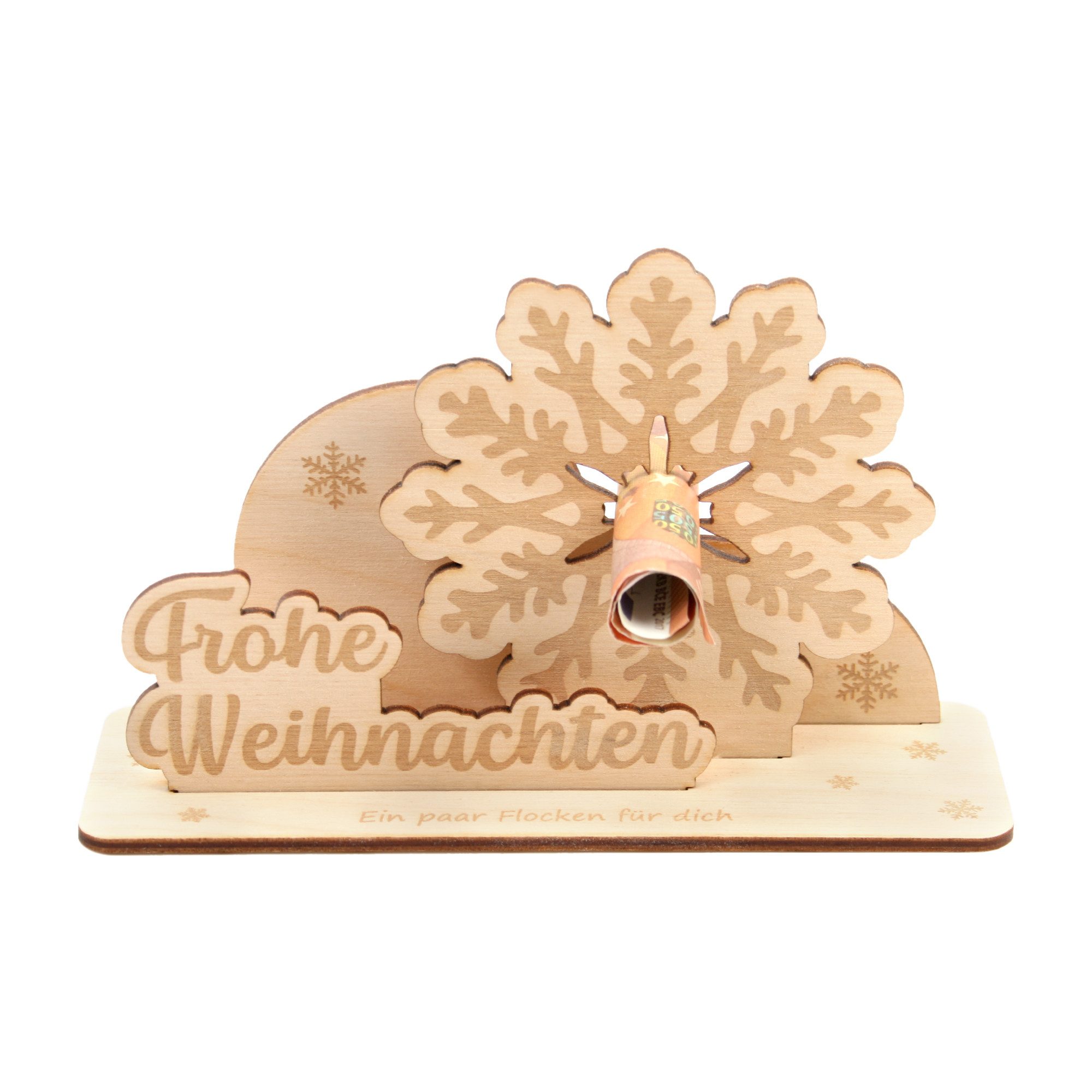 Kreative Feder Glückwunschkarte Geldgeschenk-Aufsteller für feierliche Anlässe, Originelle 3D Glückwunsch-Karte DIY aus Holz für Geldscheine