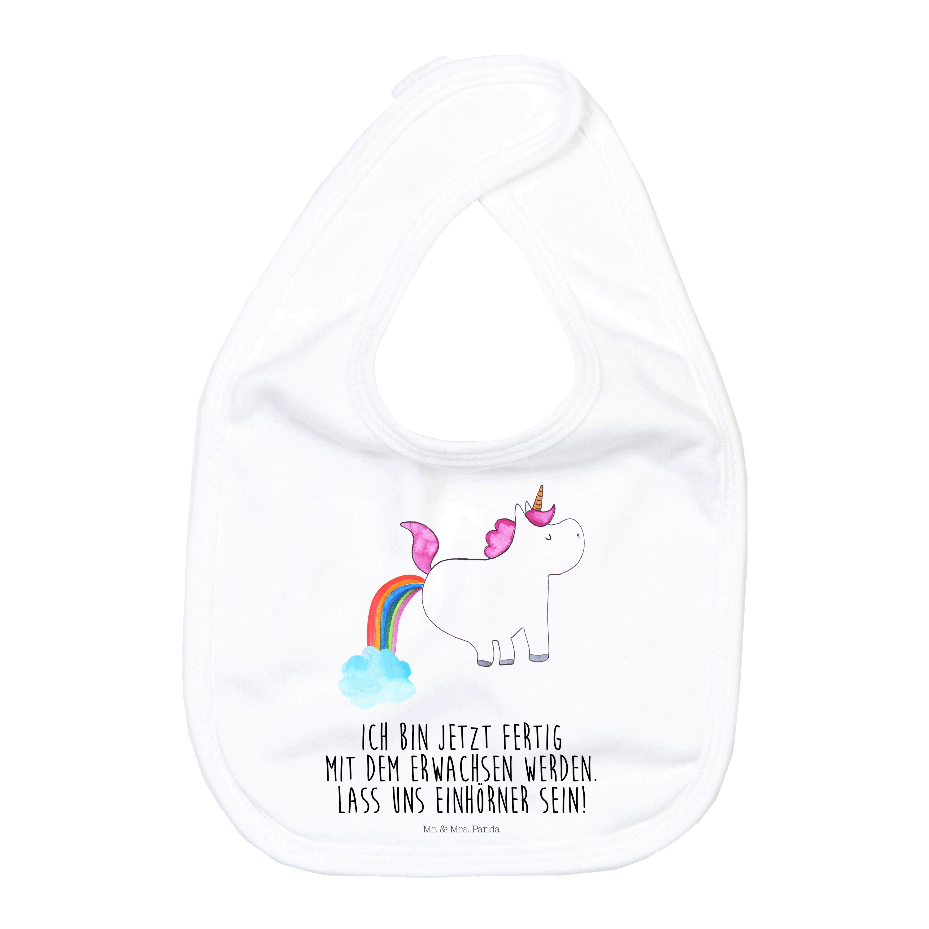 Tragetuch Einhorn Pupsen - Weiß - Geschenk, Sabberlätzchen, Unicorn, Spucktuch