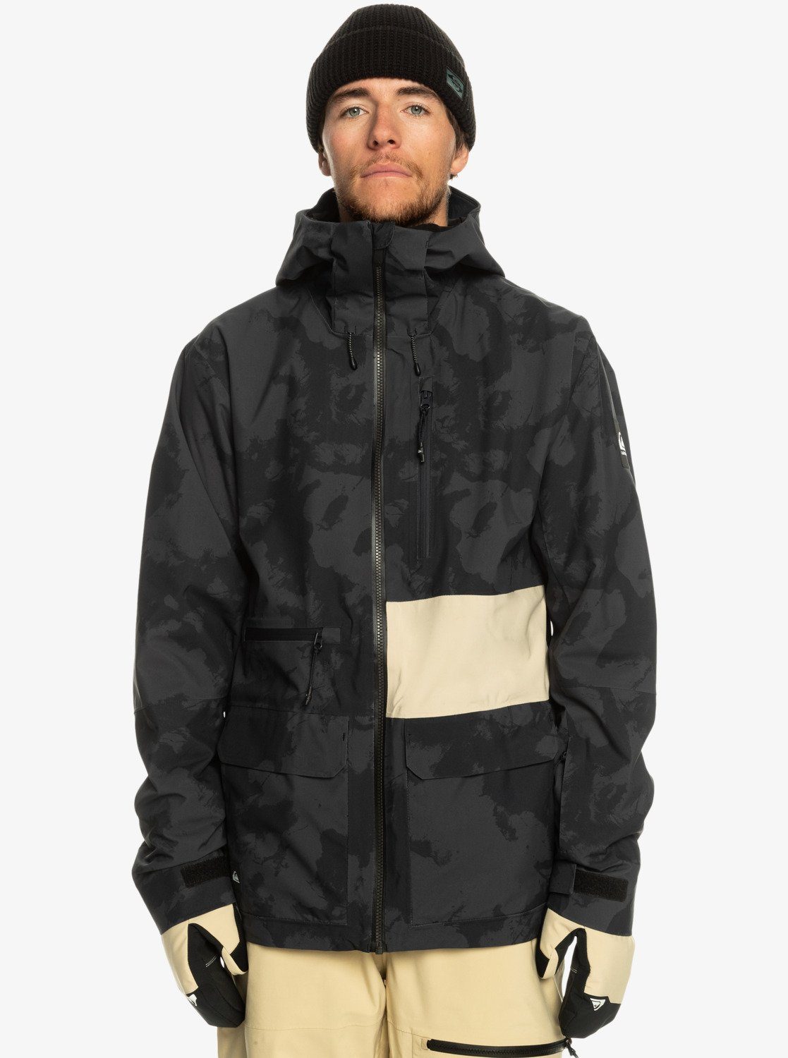 Quiksilver Winterjacke S CARLSON STCH SNJT KVJ8 TIE DYE TRUE BLACK