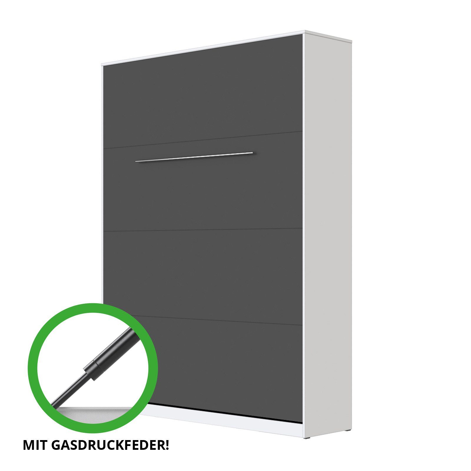 SMARTBett Schrankbett SMARTBett Standard 140x200 Vertikal/Hoch Komfort Lattenrost vertikal/hoch, Regale im Korpus, für Matratzen bis 17 cm Höhe