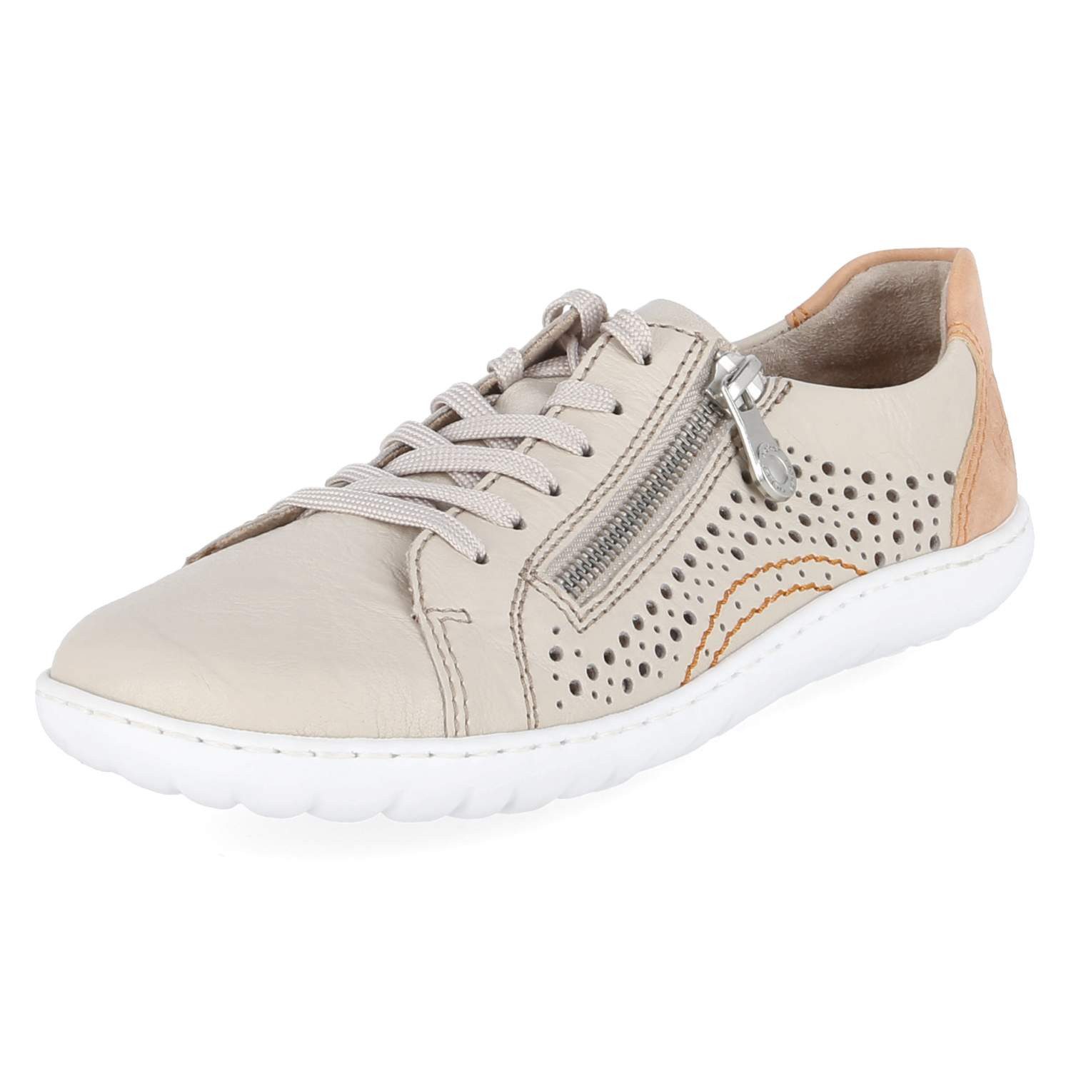 Rieker Rieker 52824-60 Damen Leder und Synthetik beige Schnürschuh günstig online kaufen