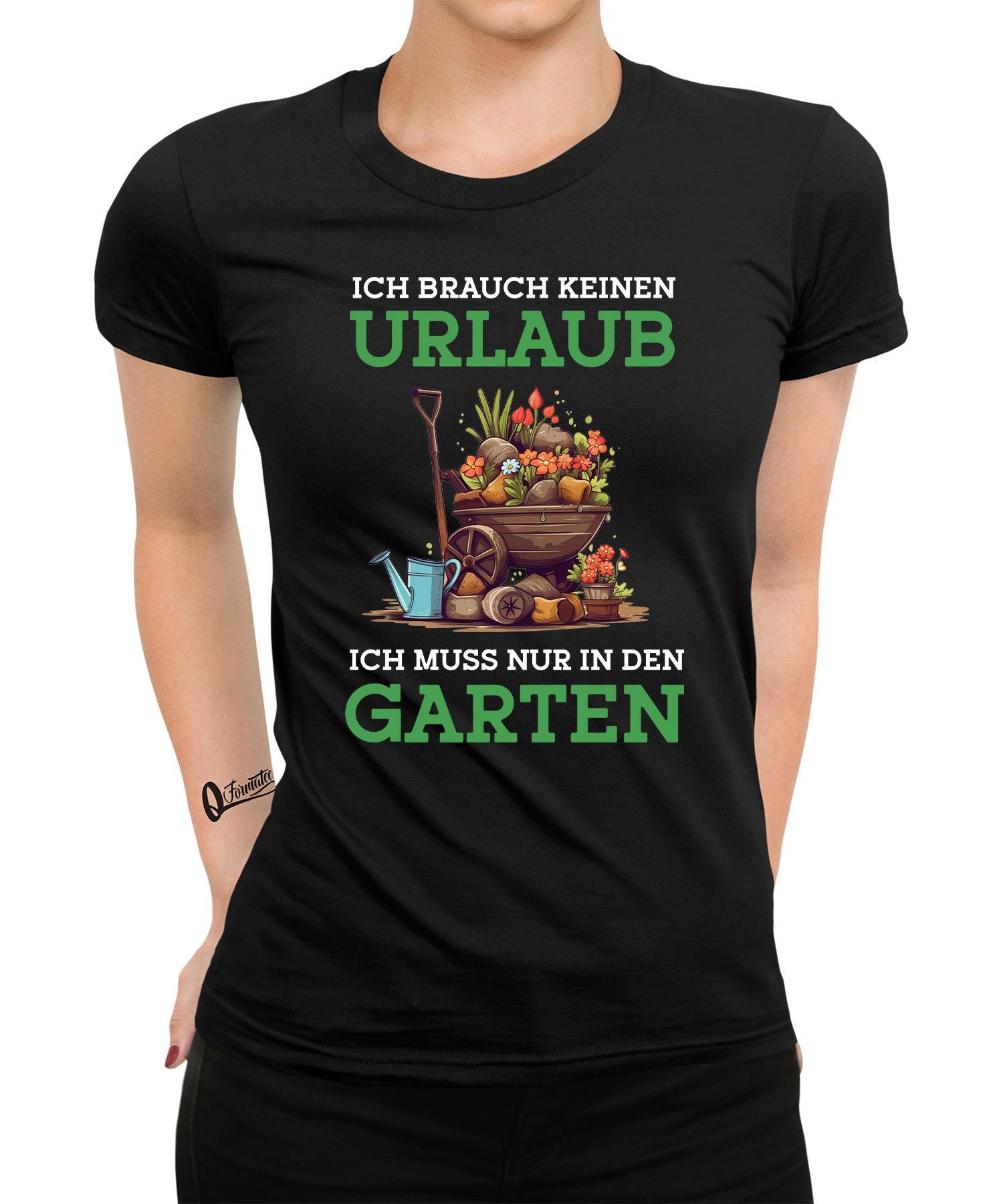 Quattro Formatee Kurzarmshirt Urlaub Garten Gemüse Gärtner Hobbygärtner Damen T-Shirt (1-tlg)
