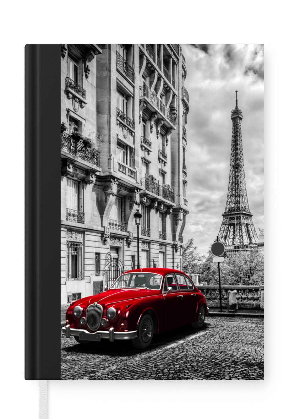 MuchoWow Notizbuch Eiffelturm - Paris - Schwarz, Journal, Merkzettel, Tagebuch, Notizheft, A5, 98 Seiten, Haushaltsbuch | Notizbücher