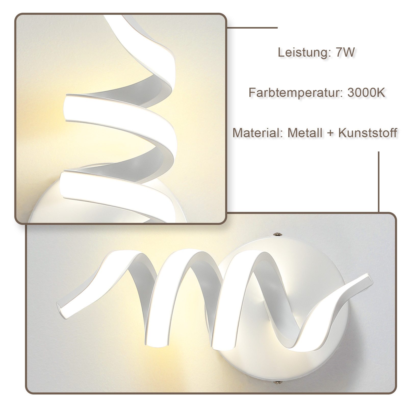 Nettlife LED Wandleuchte Innen Schwarz/Weiß Modern günstig online kaufen