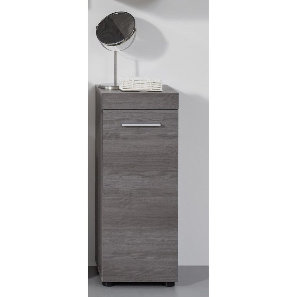 trendteam Stauraumschrank Runner/MoonBad Badschrank Stauraum  Mehrzweckschrank Rauchsilber 30x76x30cm, Türanschlag wählbar rechts oder  links