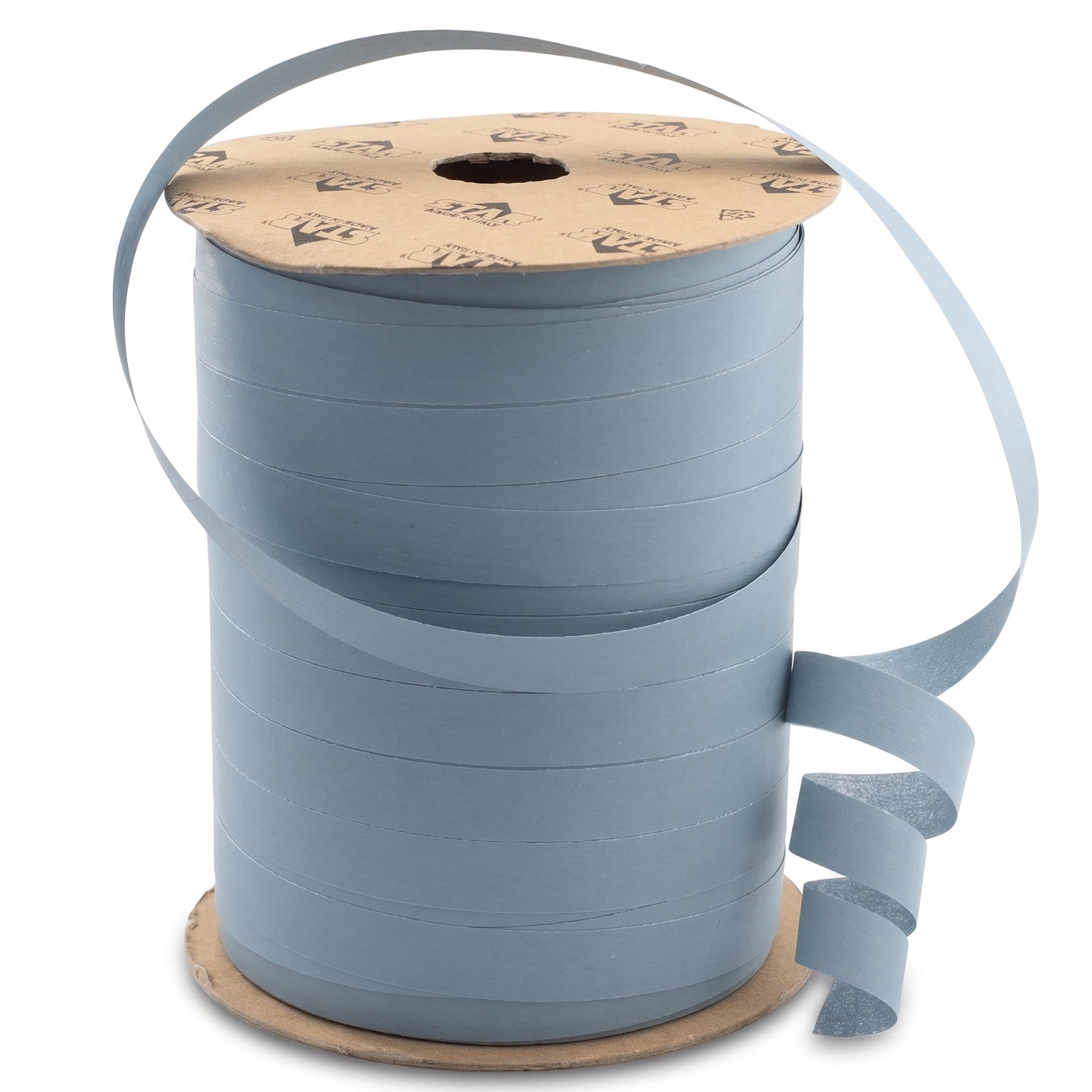 Star Dekoband, Geschenkband Ringelband 10mm x 250m mit Struktur Graublau matt