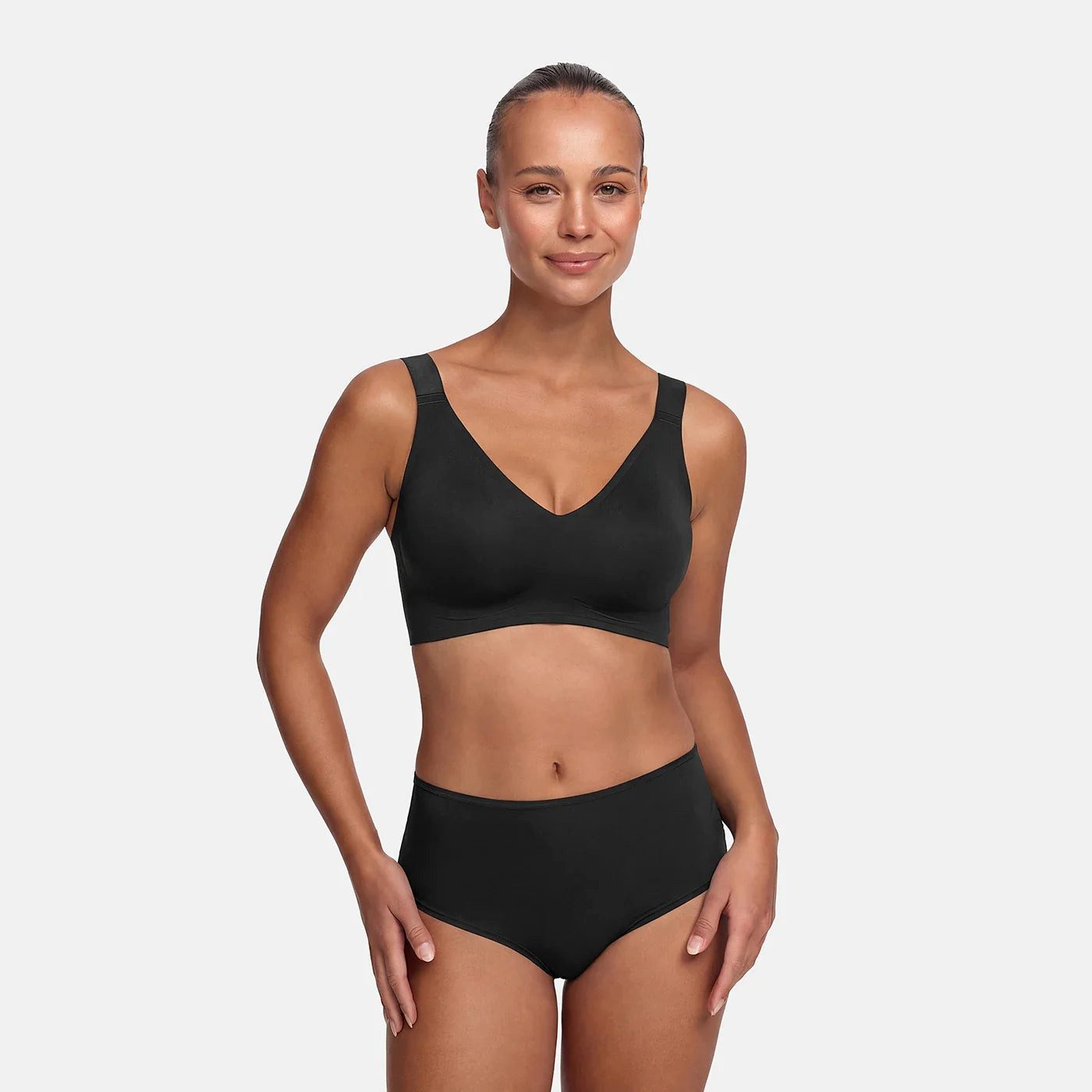 cfab (creamy fabrics) Bügelloser BH Comfort Minimizer BH-Schwarz-3XL (1-tlg)