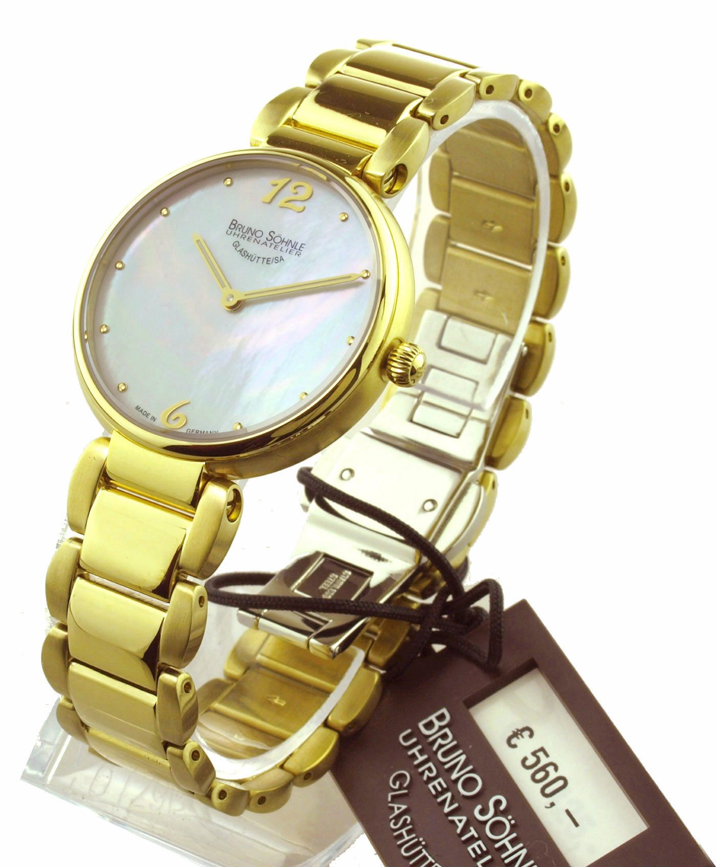 BRUNO SÖHNLE Quarzuhr 17-33185-950 Salerno Damen Uhr Saphirglas Salerno, Glasboden