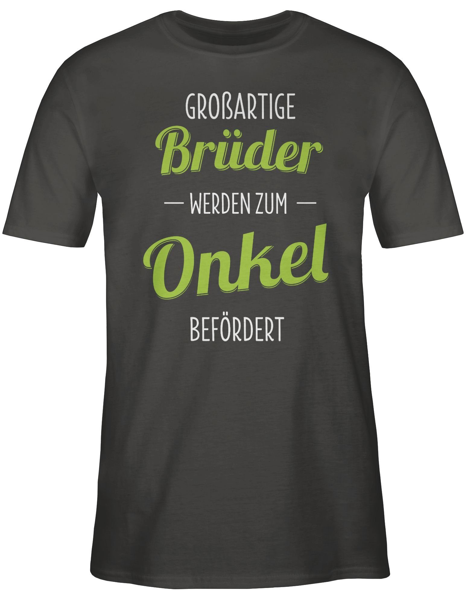 Shirtracer T-Shirt Onkel Geschenk 3 Bruder Großartige Onkel zum Brüder befördert und Dunkelgrau werden