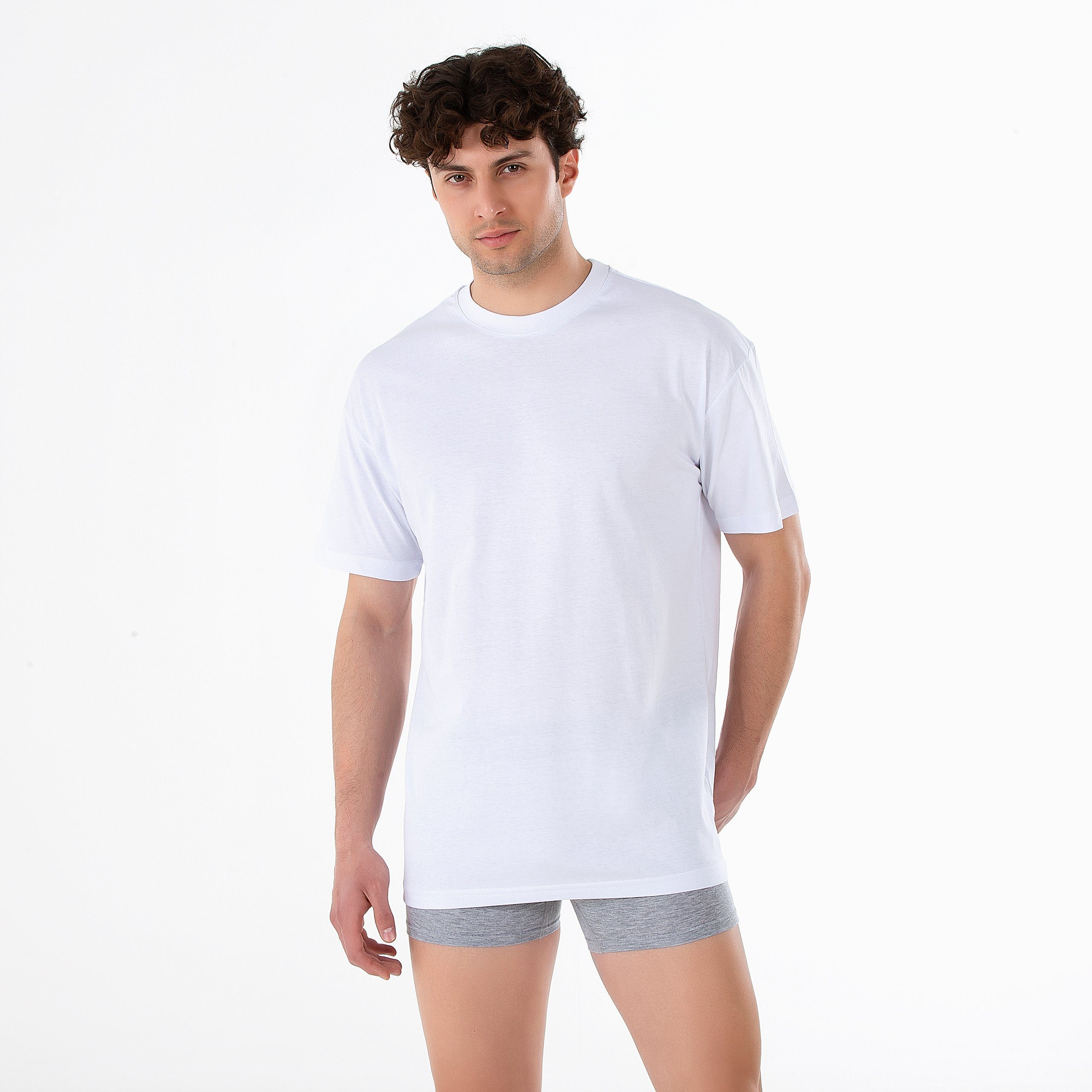 24 T-Shirts V-Neck Rundhals Baumwolle Shirts Hemden Bekleidung S bis XXL 