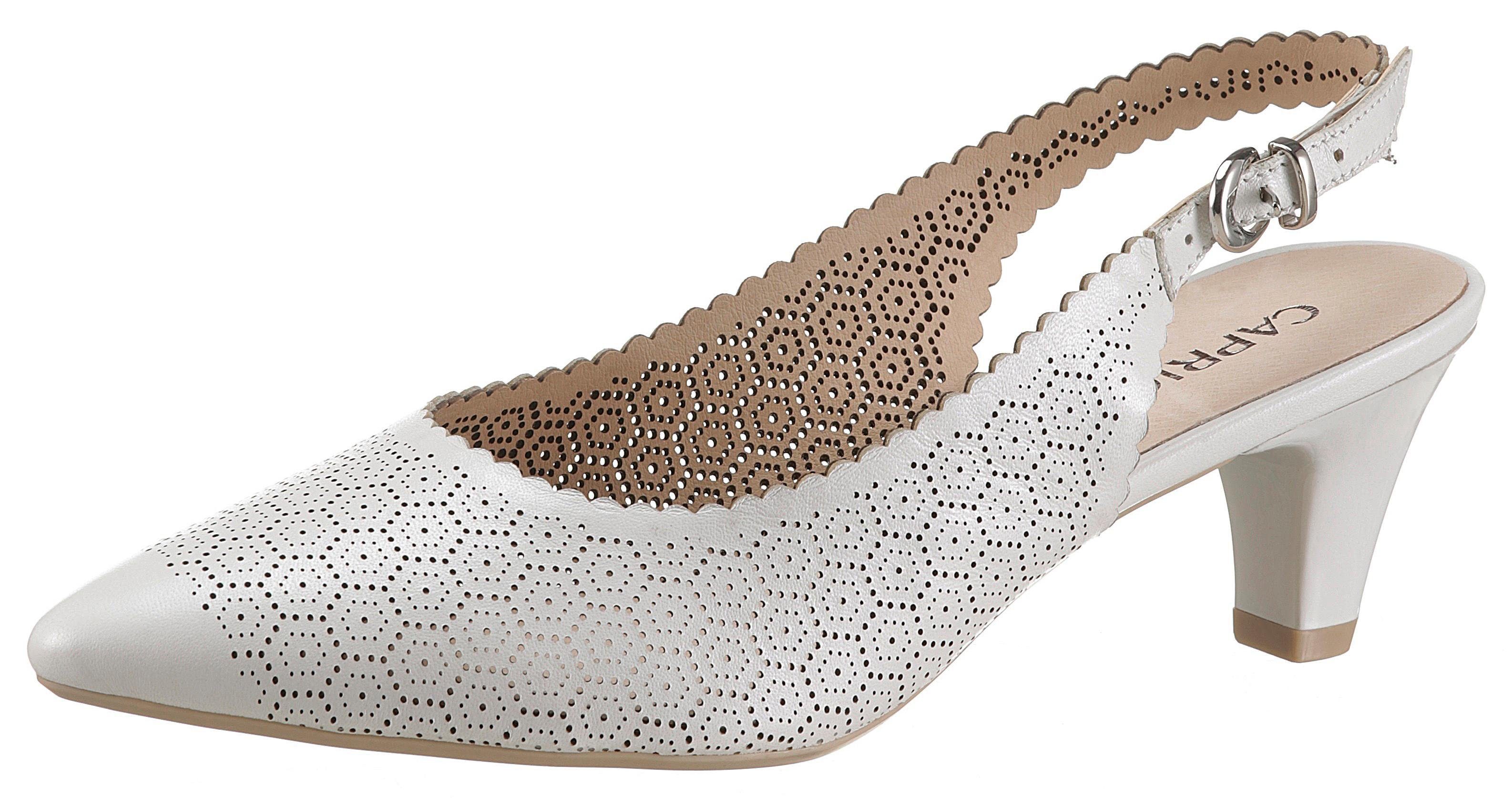 CAPRICE Slingpumps G-Weite - Elegante Damen Pumps Mit 75mm Absatz & Memory-Schaum