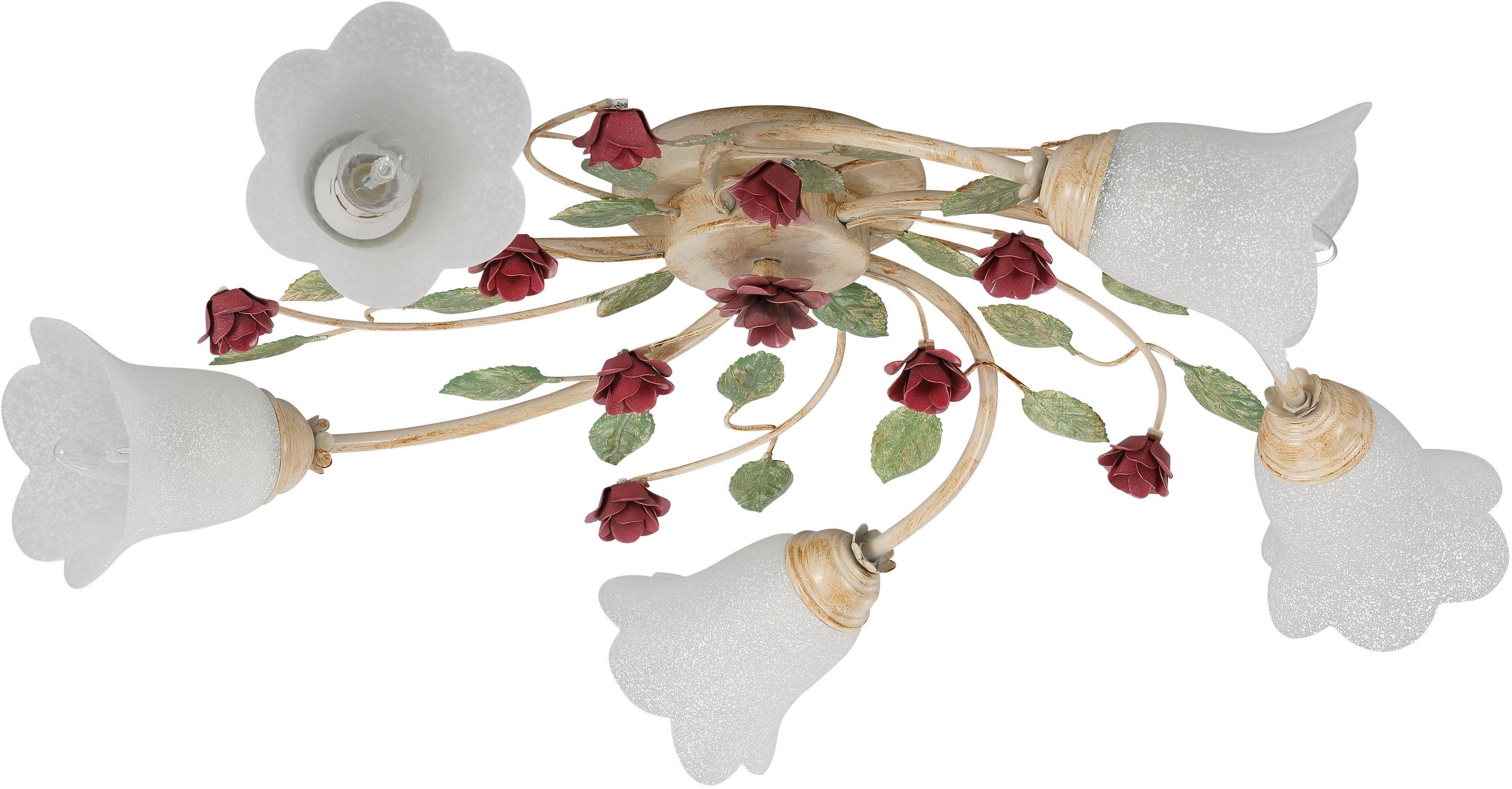 Deckenleuchte »ROSA«, Deckenlampe, Schirme aus weißen Blütengläsern online  kaufen | OTTO