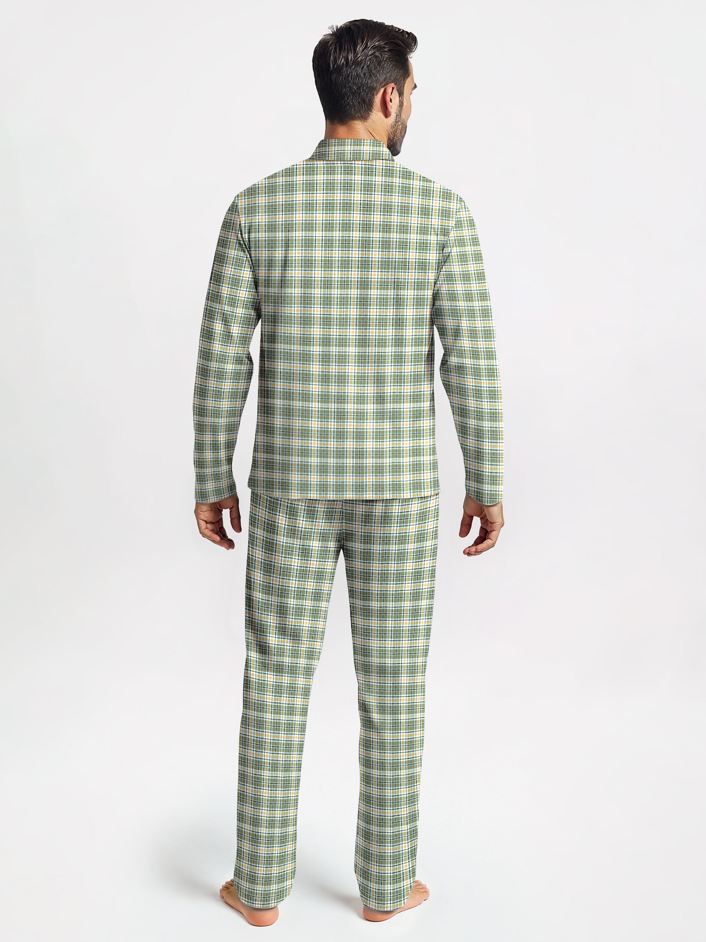 CALIDA Pyjama Nightwear Xtra Herren (2 tlg) aus 100% Baumwolle, Hose mit stoffbezogenem Gummibund