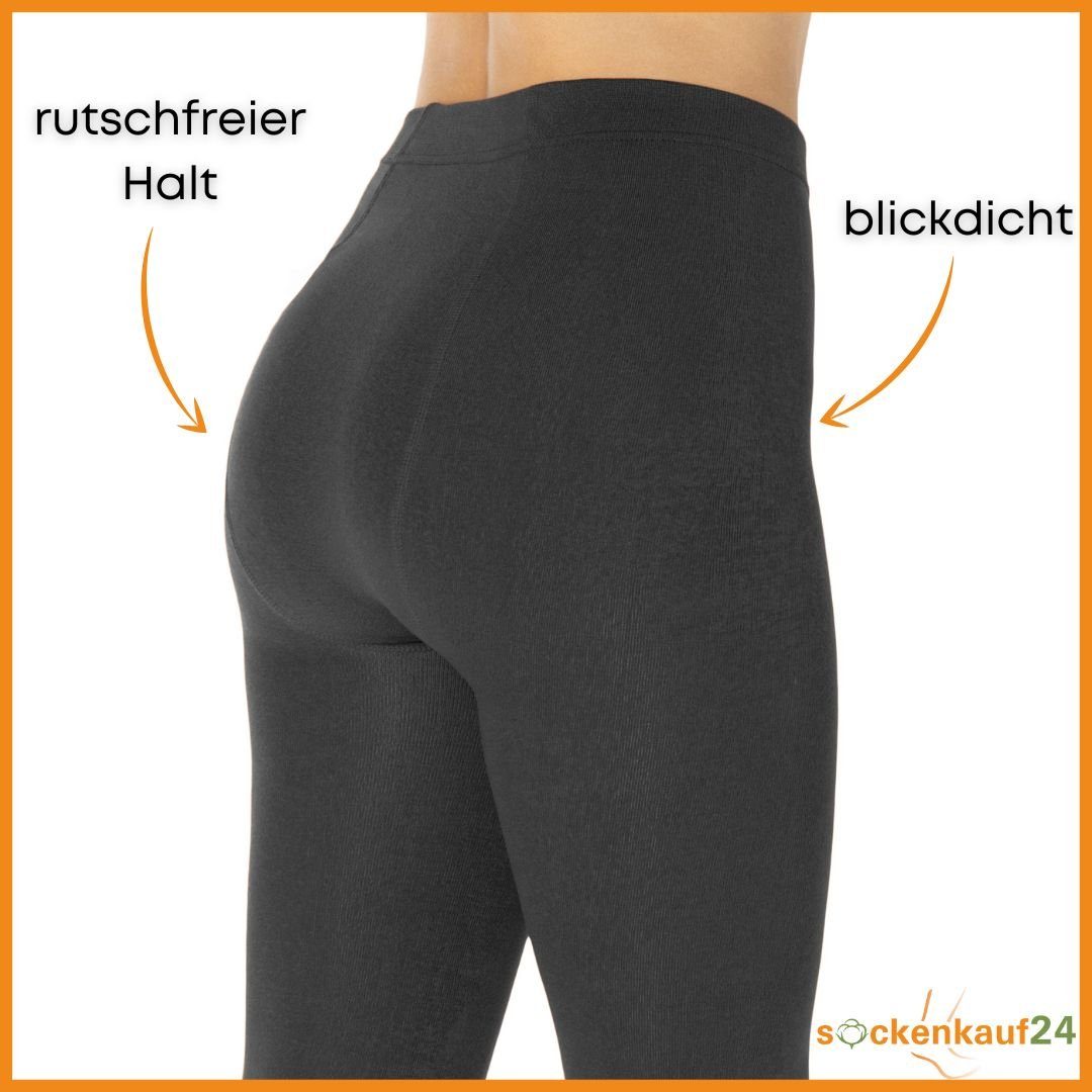 sockenkauf24 Thermostrumpfhose Damen Strumpfhose mit Innenfleece in 10 Farben (Anthrazit 42-44) extra warm Winter Strumpfhose WP – Bild 3 von 5