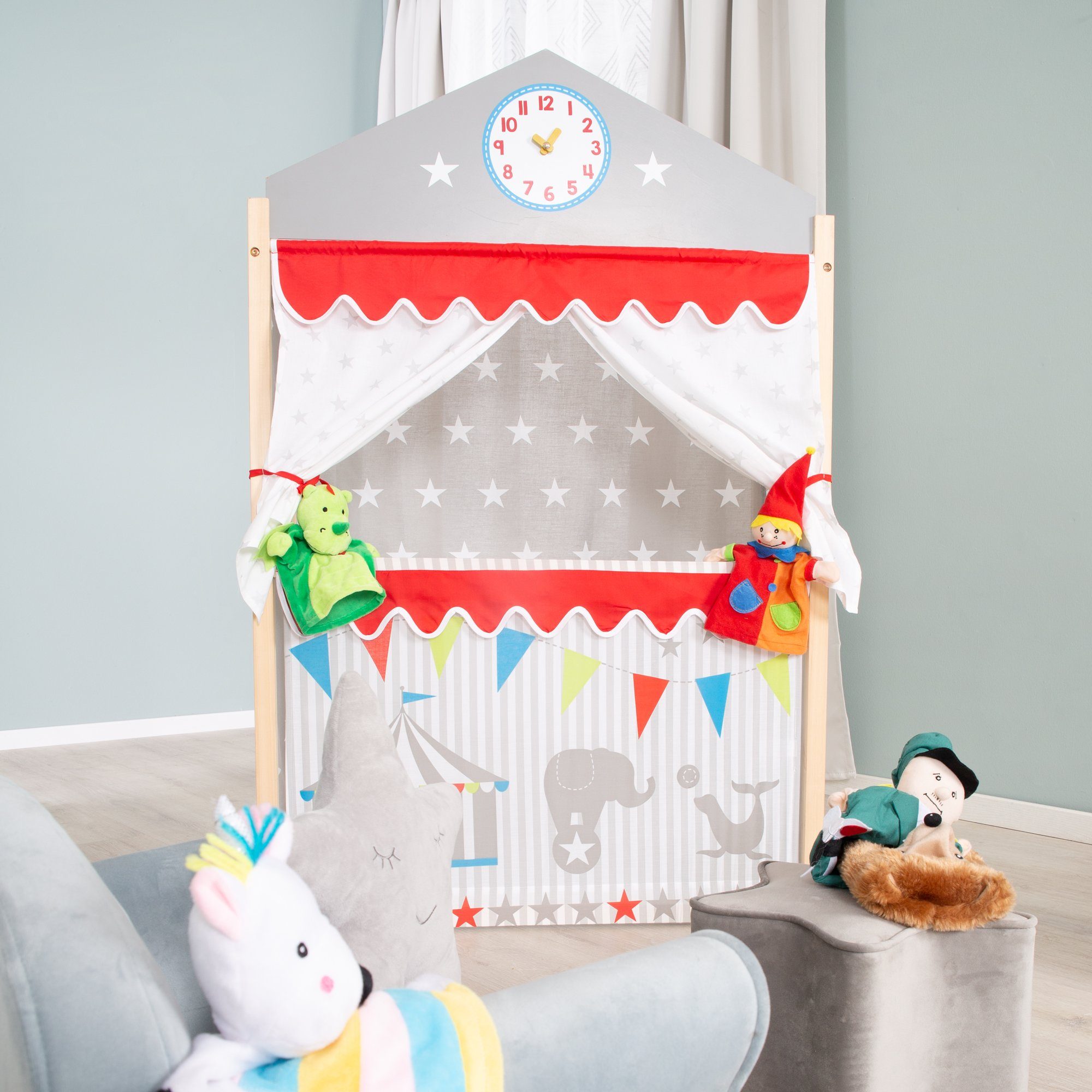 roba® Puppentheater Kasperletheater (mit Stoffbespannung) günstig online kaufen