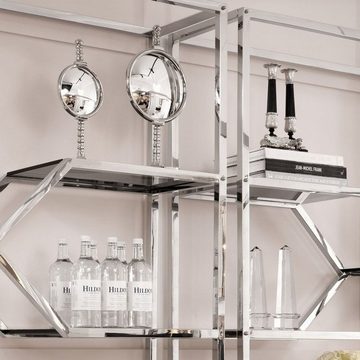Casa Padrino Spiegel Luxus Spiegel Set Silber - 2 Tischspiegel mit konvexem Spiegelglas - Deko Accessoires