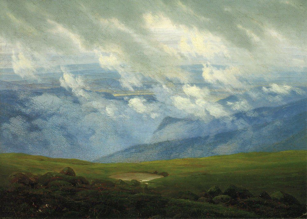 Postkarte Kunstkarte Caspar David Friedrich "Ziehende Wolken"