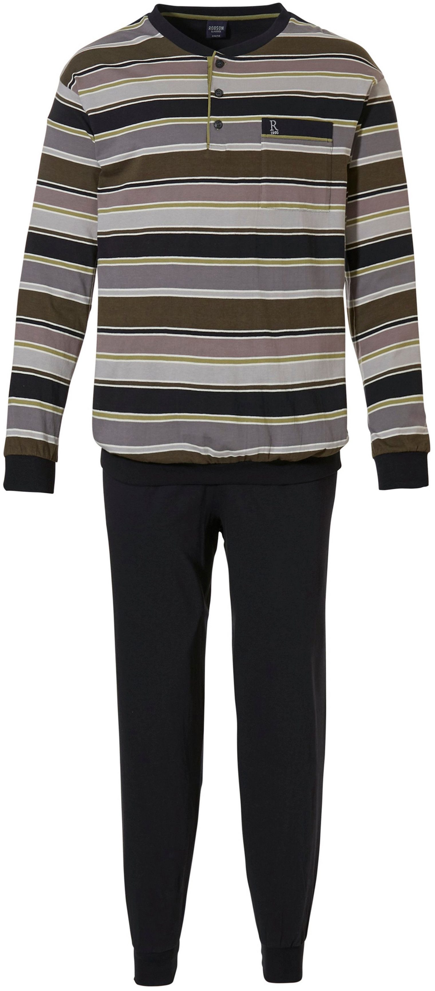 Robson Pyjama Herren Schlafanzug mit Knopfleiste günstig online kaufen