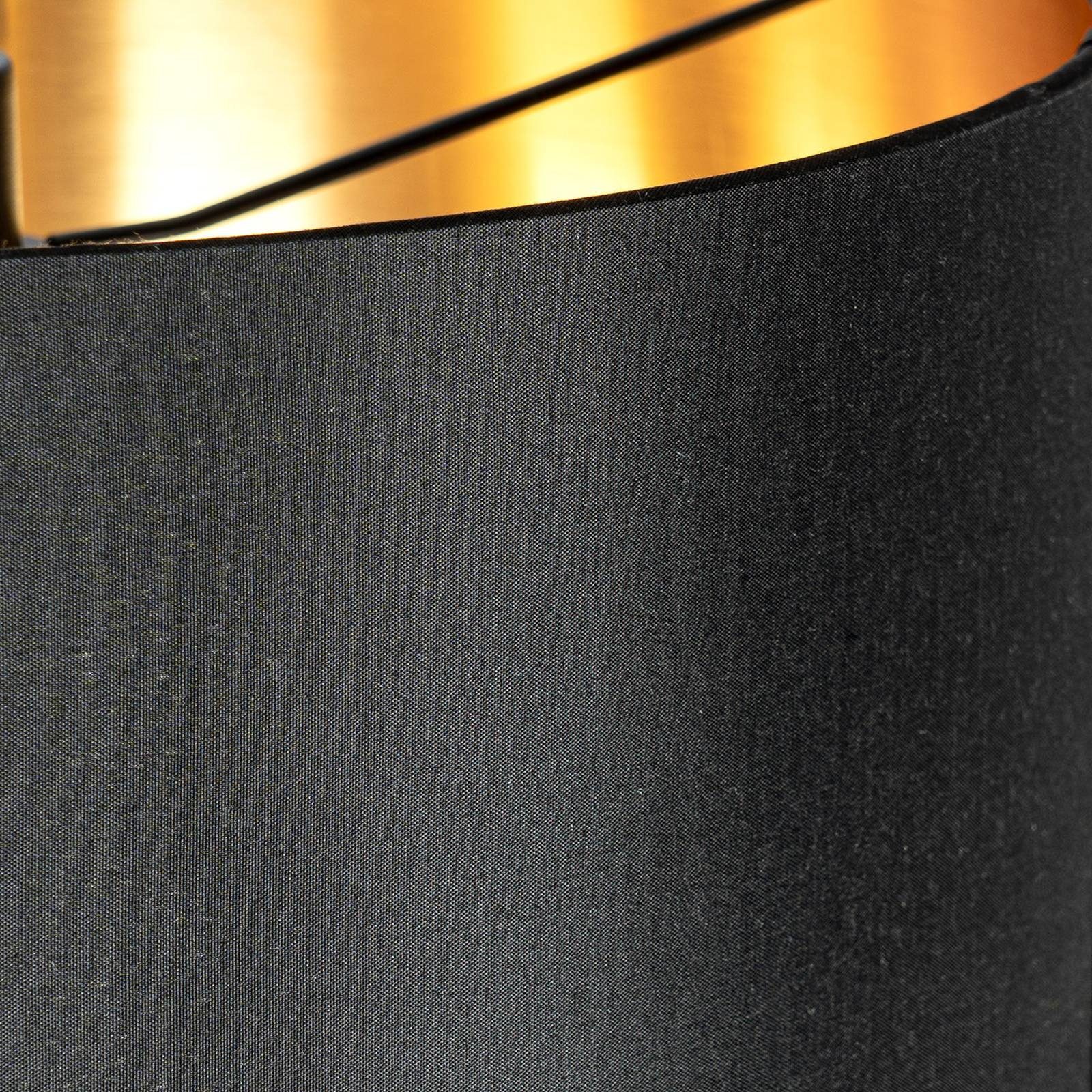 Lindby Hängeleuchte 5 Schwarz, Vironi, gold, nicht inklusive, Textil, Leuchtmittel Eisen, E27, Modern, Deckenlampe dimmbar, flammig