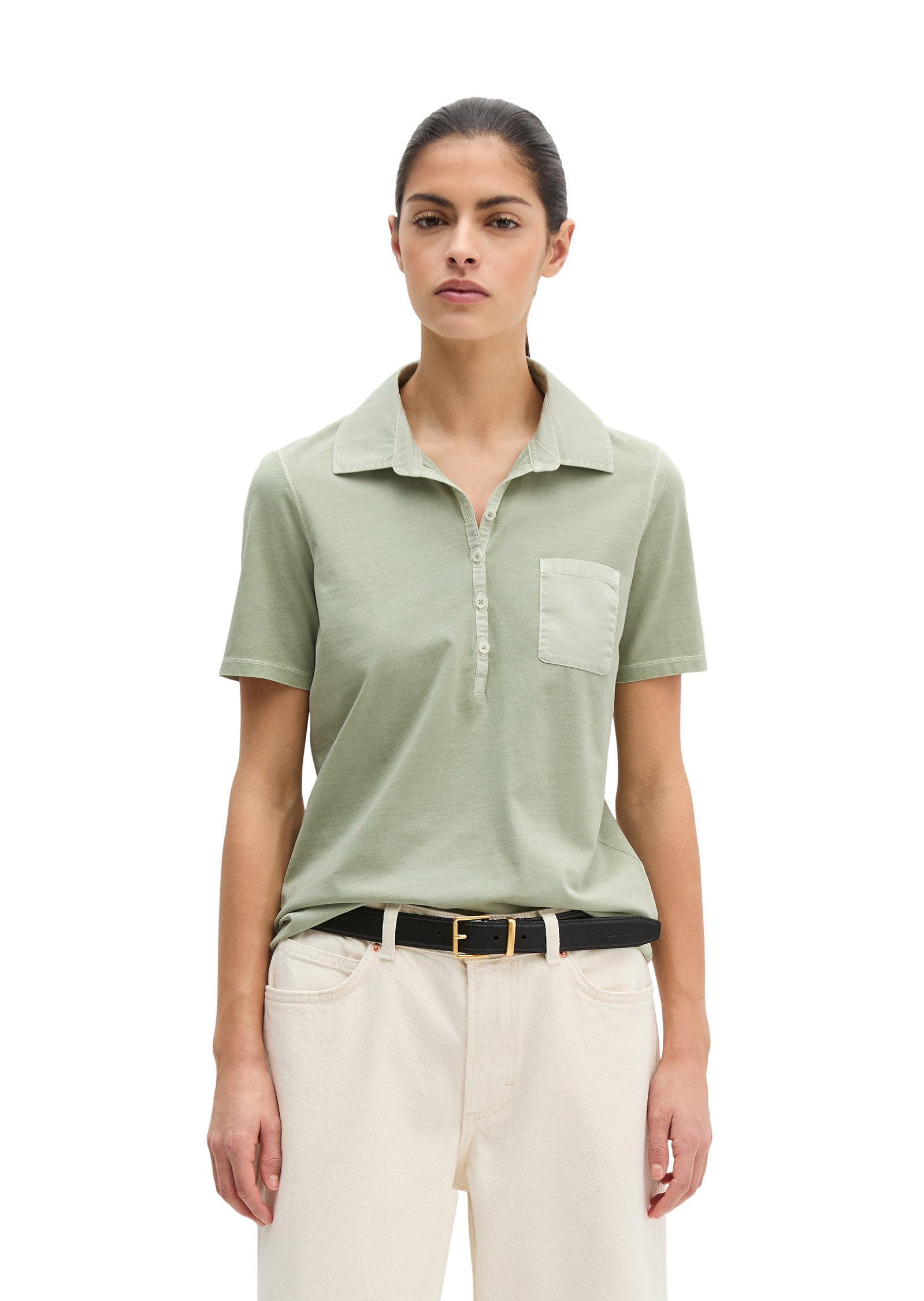 Marc O'Polo Poloshirt mit Material-Mix-Details