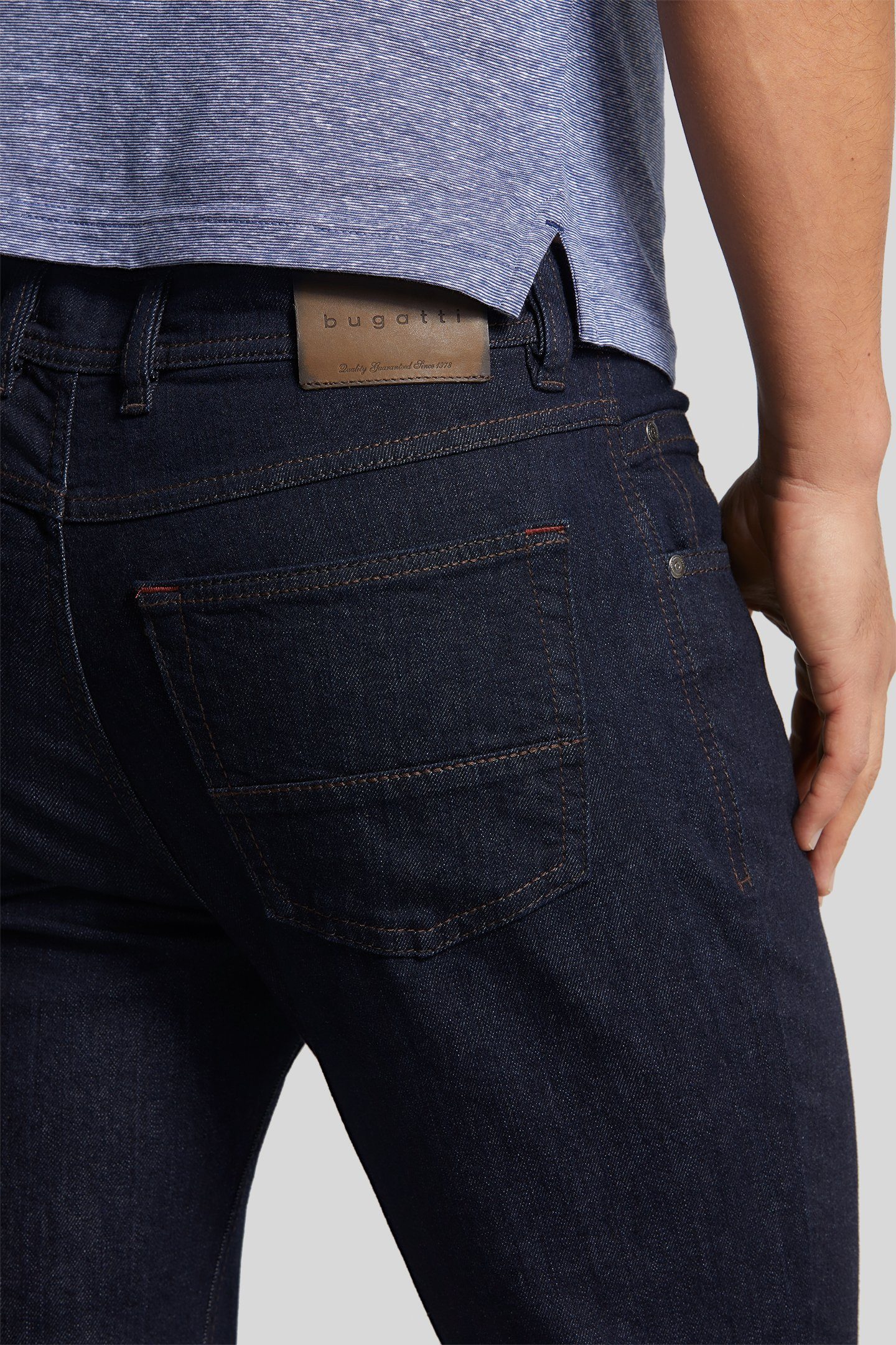 Stretch denim 5-Pocket-Jeans blau raw Comfort bugatti mit