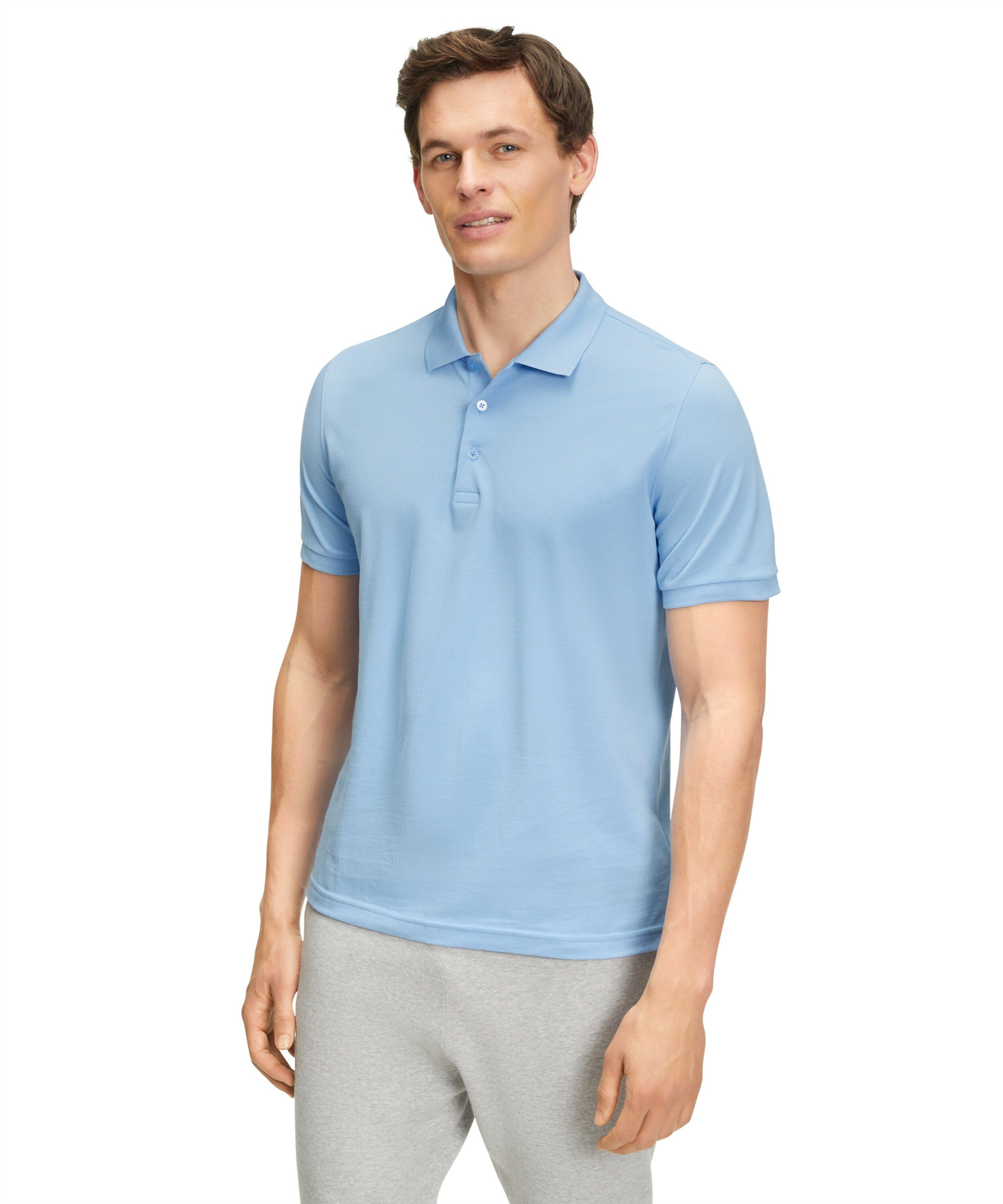 FALKE Poloshirt aus hochwertiger Pima-Baumwolle sky blue (6807)
