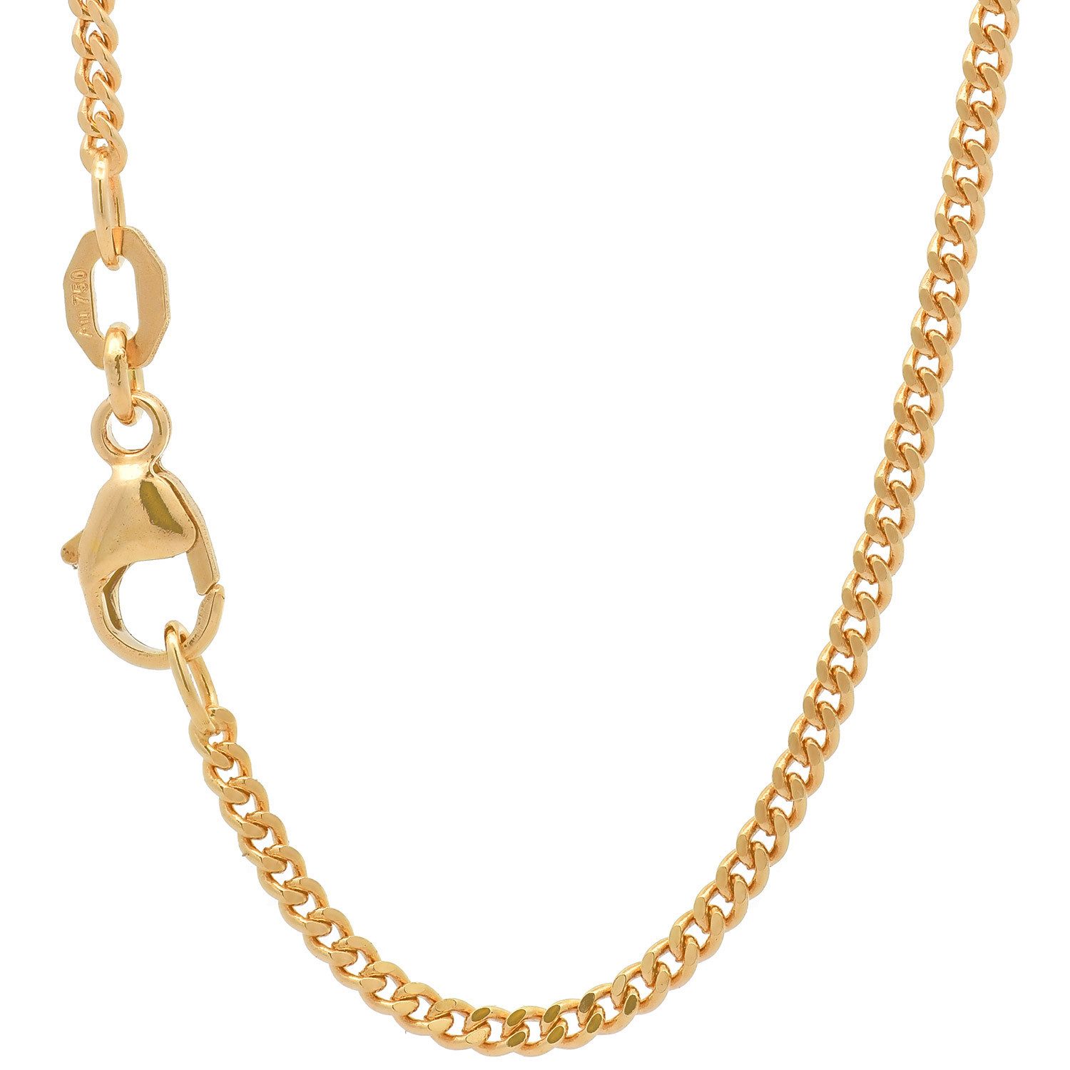 Panzerkette Goldkette Panzerkette Halskette Breite 1,8 mm 40 cm 750- 18 Karat Gold