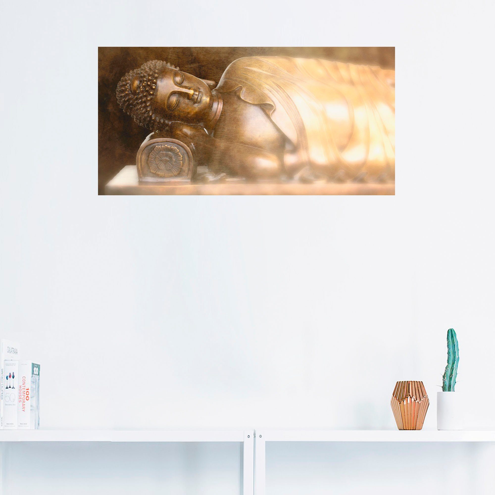 Buddha, Wandaufkleber in Religion St), Wandbild versch. Größen als Artland Leinwandbild, (1 Poster oder