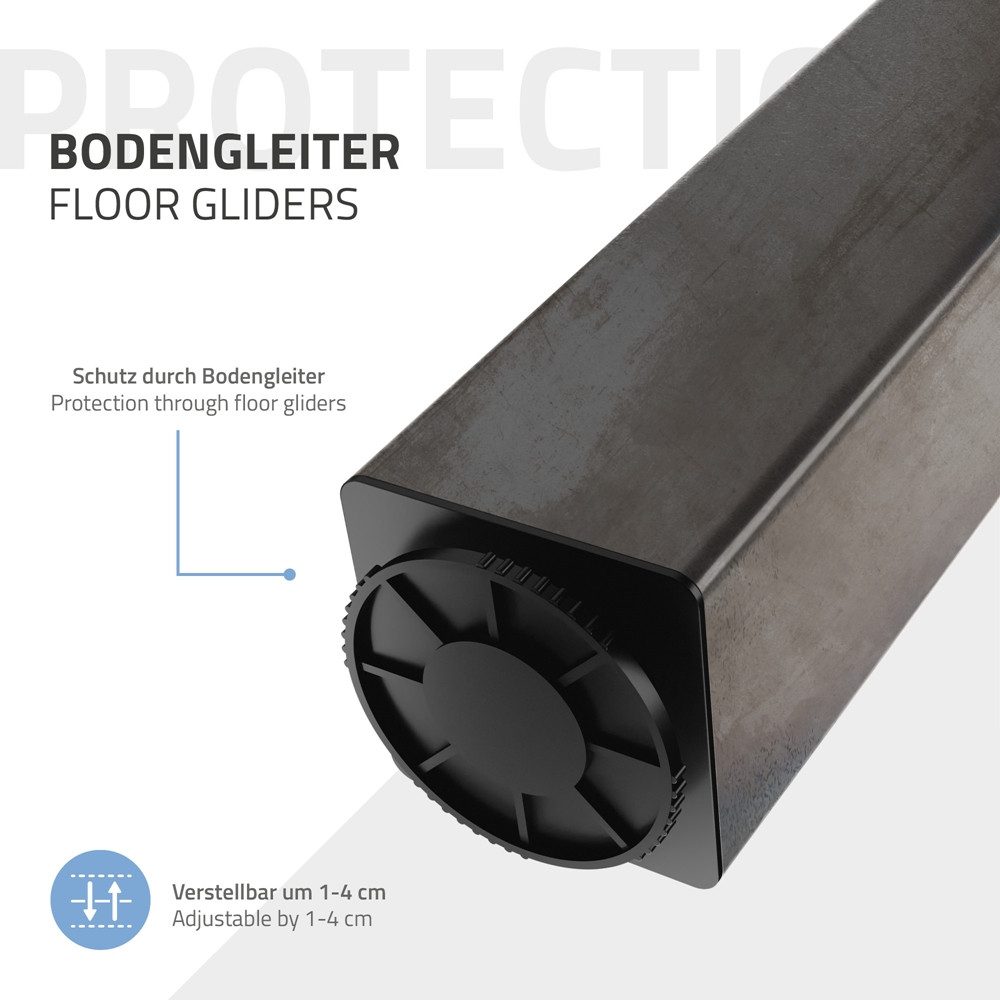 ML-DESIGN Tischbein Tischkufen I-Design Möbelfüße Tischgestell aus pulverbeschichtet Stahl, 4er Set Bankkufen 30 cm Industrial Möbelbeine für Couchtische Bänke – Bild 5 von 5