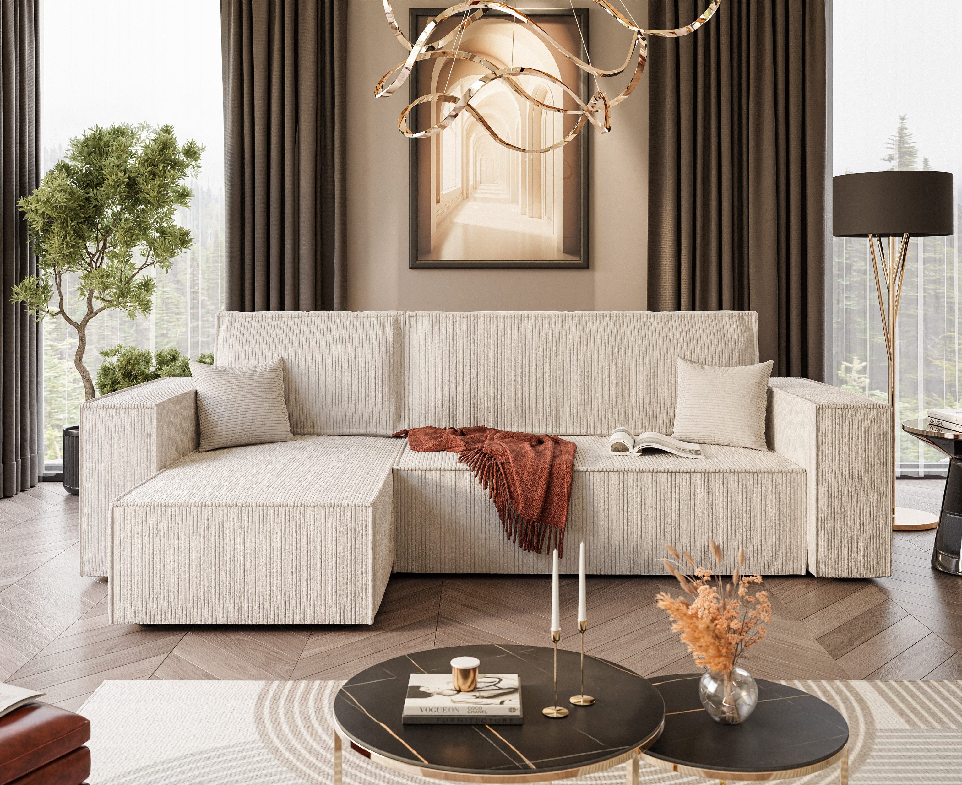 Lookway Ecksofa Gepolstertes CARLOS L-Form, Schlaffunktion günstig online kaufen