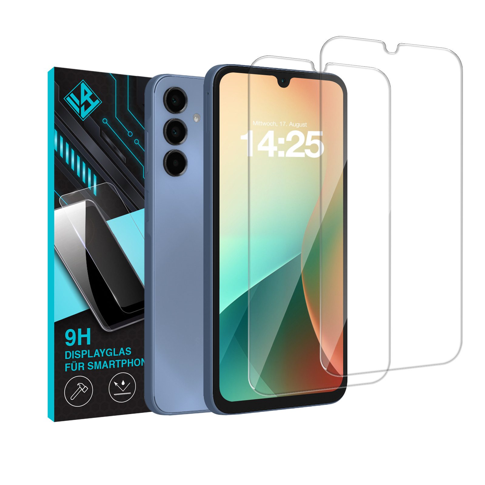 Tec-Expert Displayschutzglas 2X 9H Displayglas für Samsung Galaxy A16 / A16 5G für Samsung Galaxy A16 / A16 5G, Displayschutzfolie, 2 Stück, Displayschutz, Schutzglas, Bildschirmschutz, kratz- & stoßfest