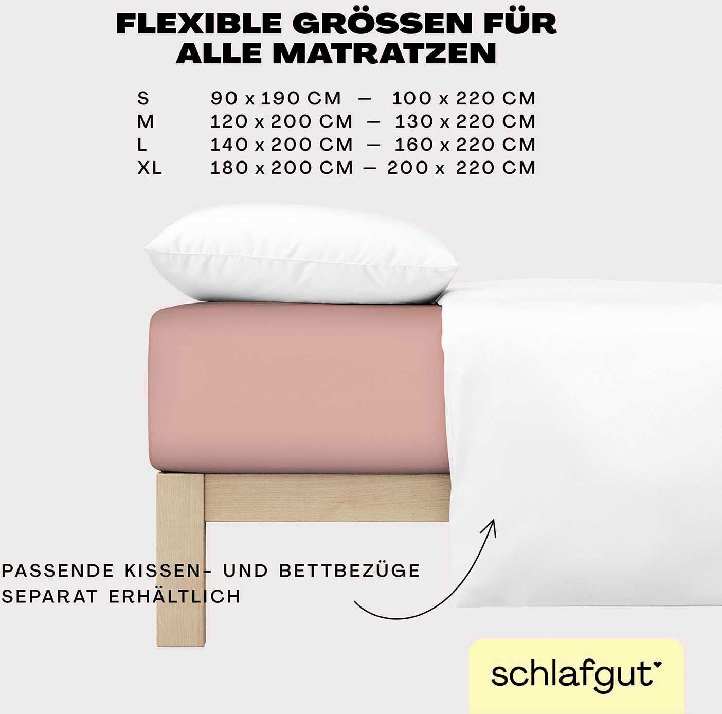 Schlafgut Spannbettlaken EASY JERSEY ELASTHAN Bettlaken, 170 g/m², 95% Baumwolle, 5% Elasthan, Jersey, Gummizug: rundum, (1 Stück), Spannbettlaken bis 30 cm Höh – Bild 3 von 5
