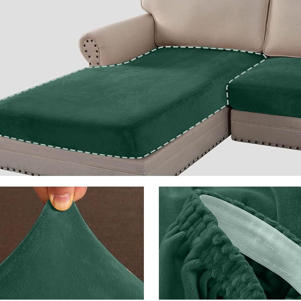 Coonoor Sofahusse 1/2/3 Sitz Stretch Samt Kissen Abdeckung, Sofa Sitzkissen günstig online kaufen