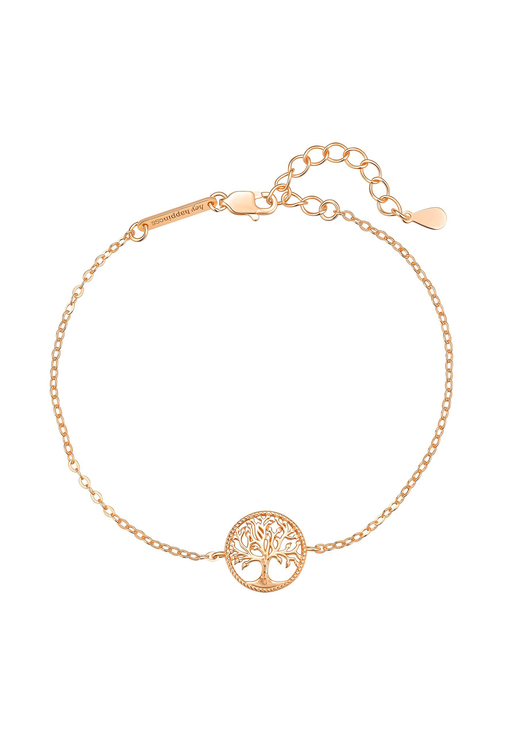 Hey Happiness Charm-Armband Lebensbaum, Symbol Charm, Feines Damen Armband 925 Silber, mit Baum des Lebens Charm