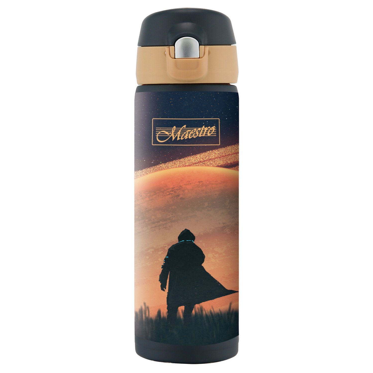 Maestro Thermoflasche MR-1634, aus Edelstahl; Vakumisoliert; Sicherheitsverschluss; 400 ml