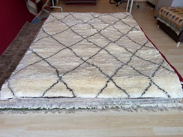 Orientteppich Orientteppich Marokkanischer Berber Handgeknüpft Shaggy Teppich, Morgenlandbazar, Höhe: 1.8 mm, Handgeknüpft
