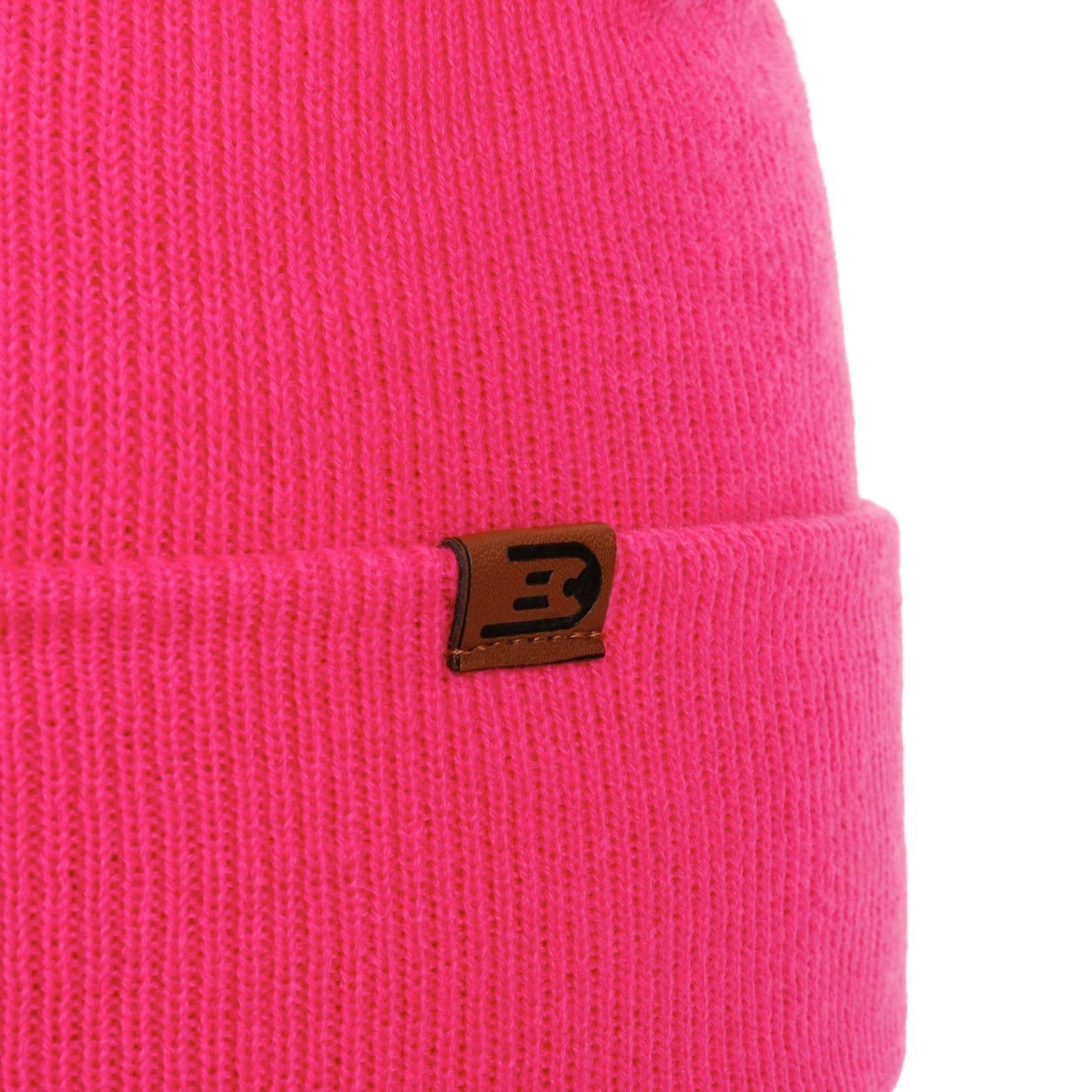 (1-St) Umschlag Strickmütze Beanie mit CapUniverse pink