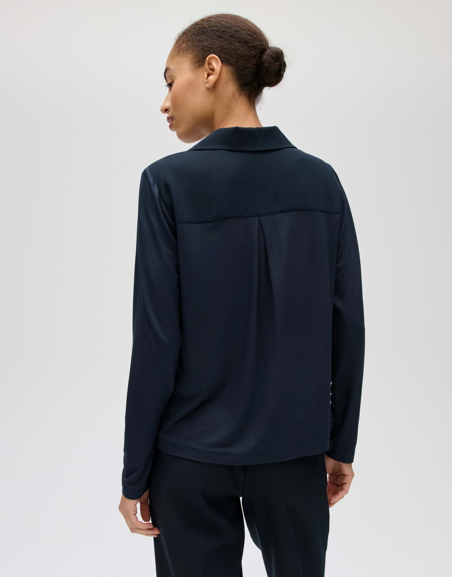OPUS Shirtbluse Shirtbluse Flasti aus Material Mix