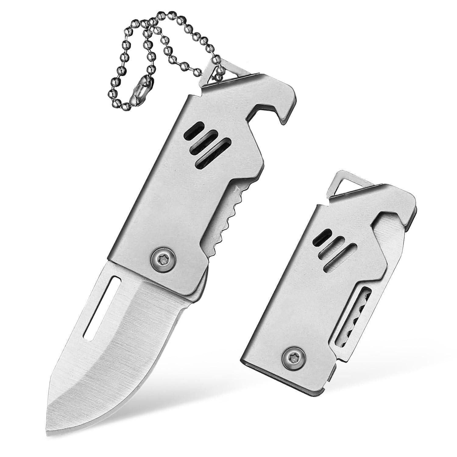 LuxusKollektion Taschenmesser Klappmesser Schlüsselanhänger Multifunktion 3in1 Edelstahl
