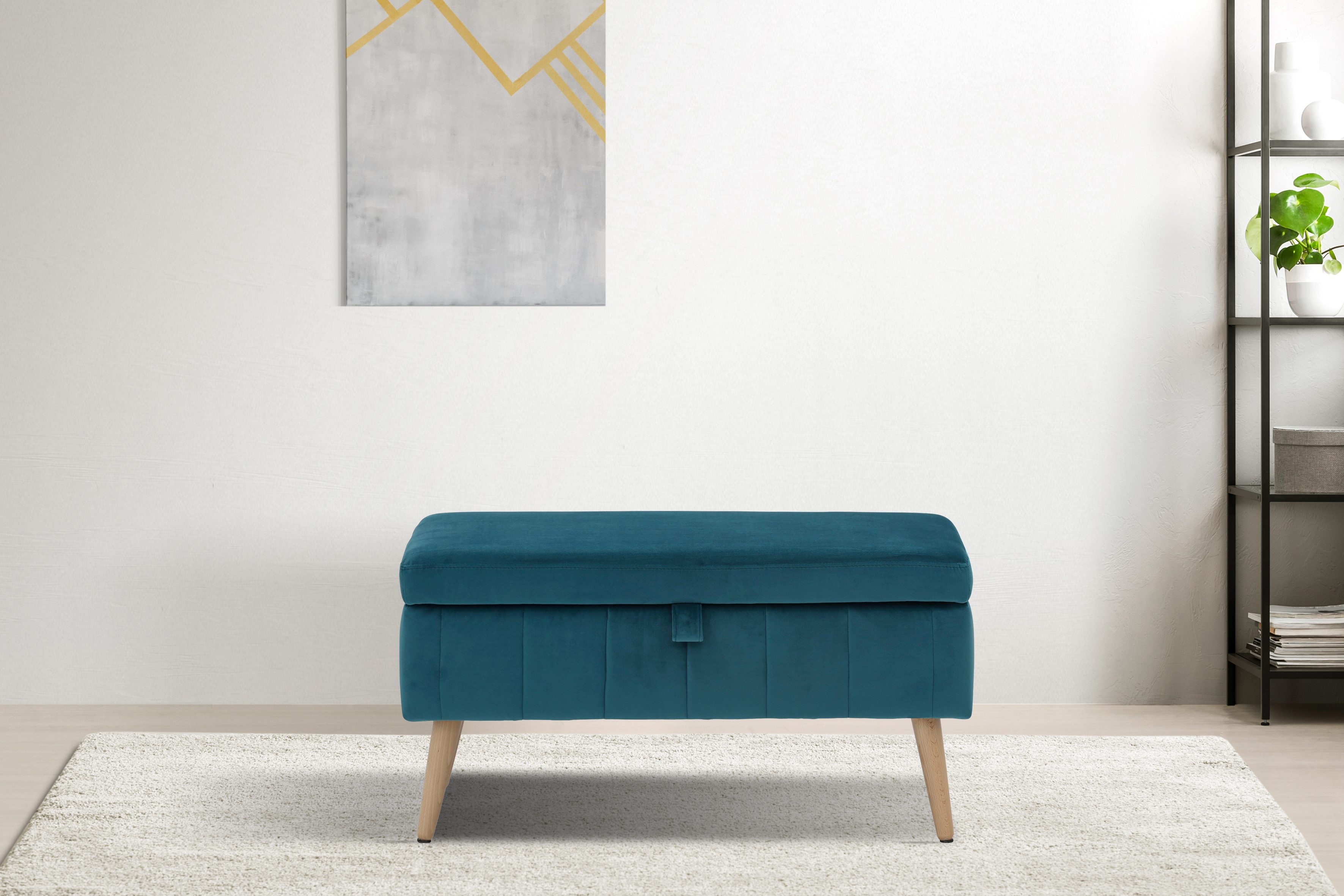 INOSIGN Truhenbank AMIRA Sitzbank mit Stauraum, Maße B/T/H: 81/36/43 cm, mit Staufach, in 3 Bezugsqualitäten mit feiner Steppung
